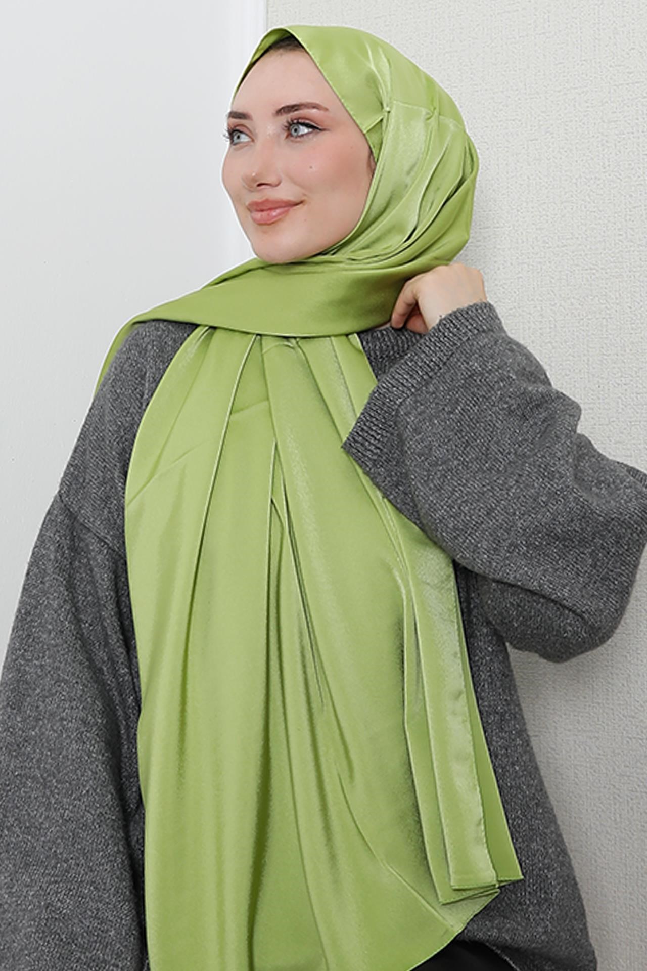 Model Saten Şal Açık Yeşil