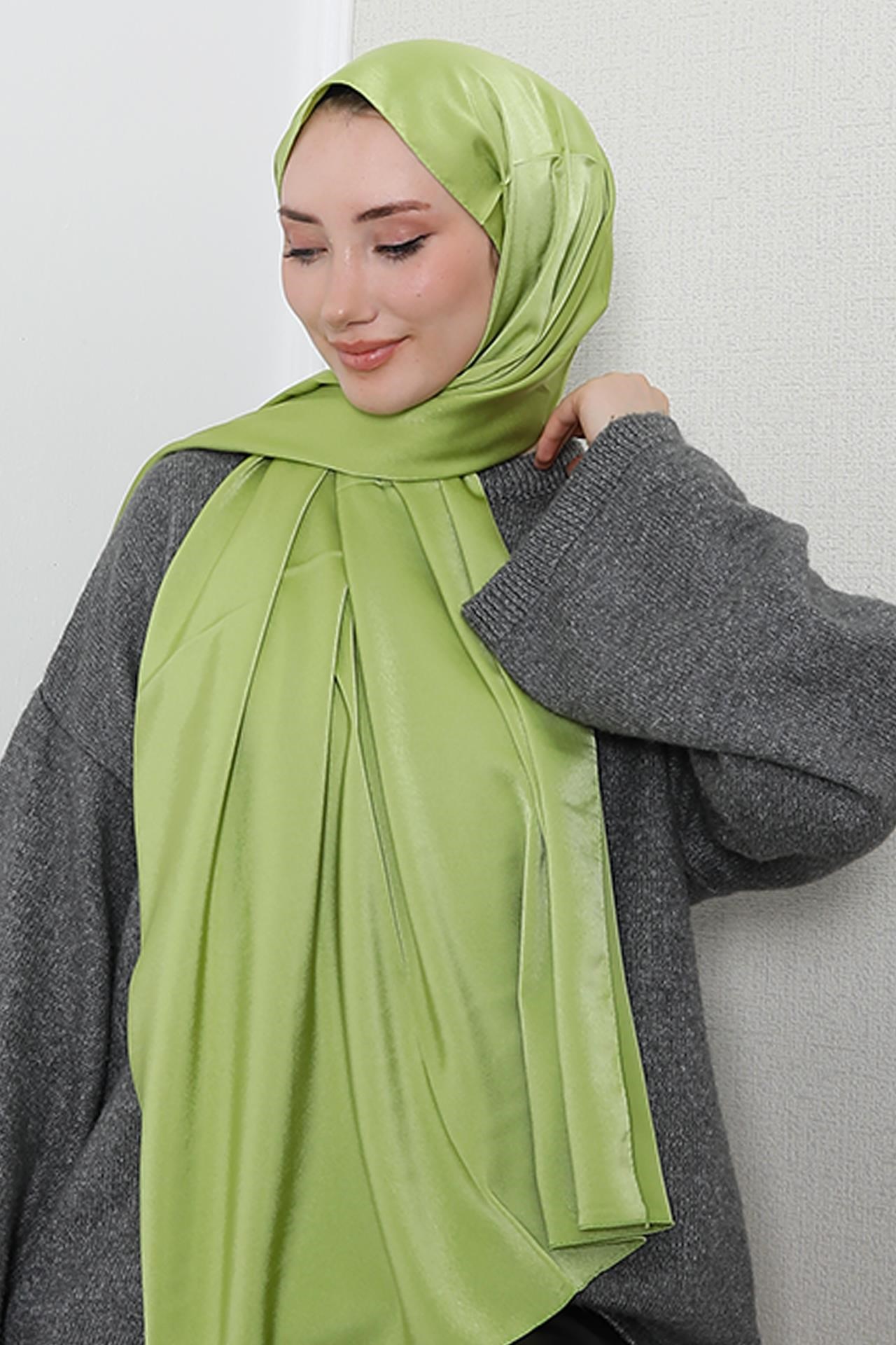 Model Saten Şal Açık Yeşil