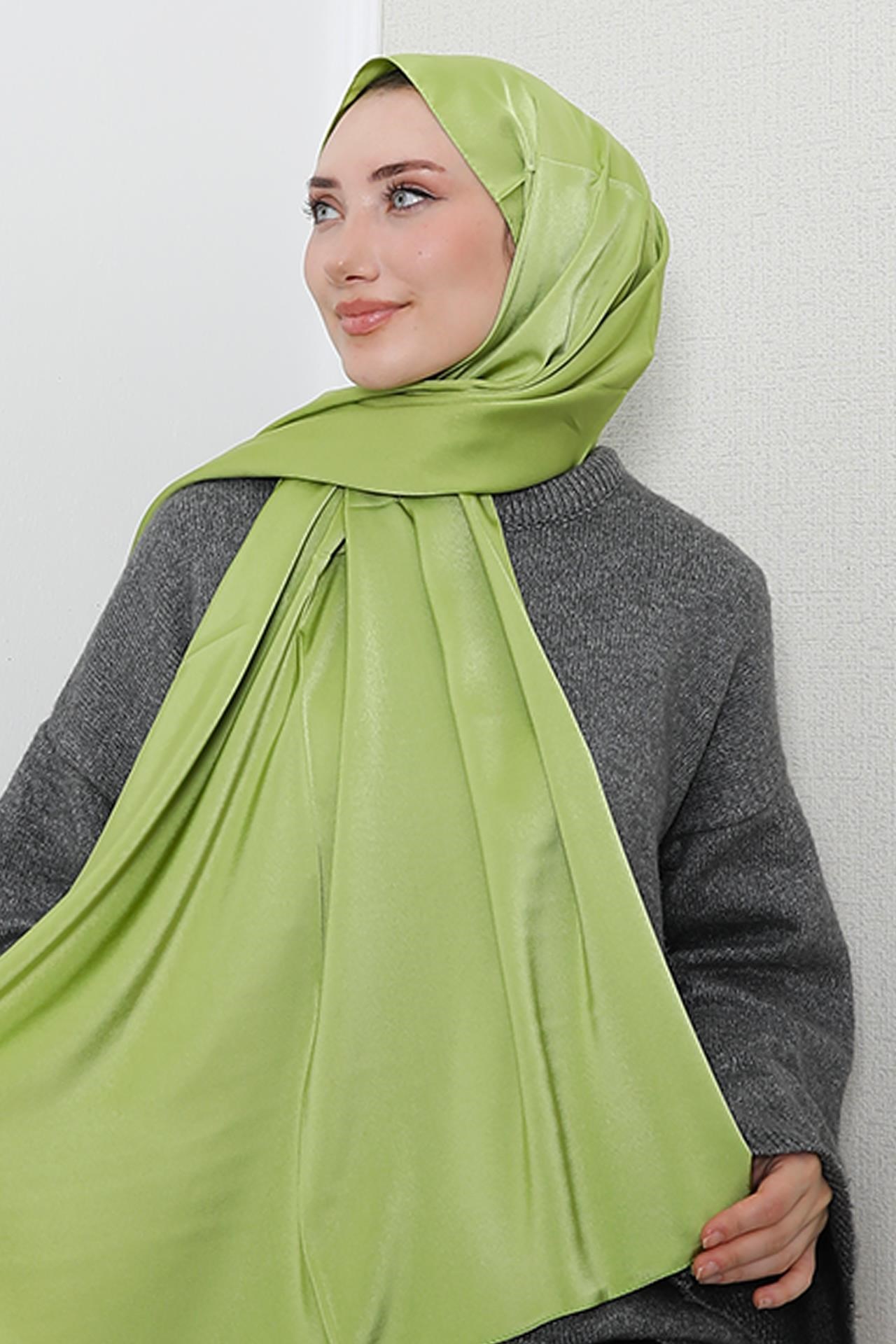 Model Saten Şal Açık Yeşil