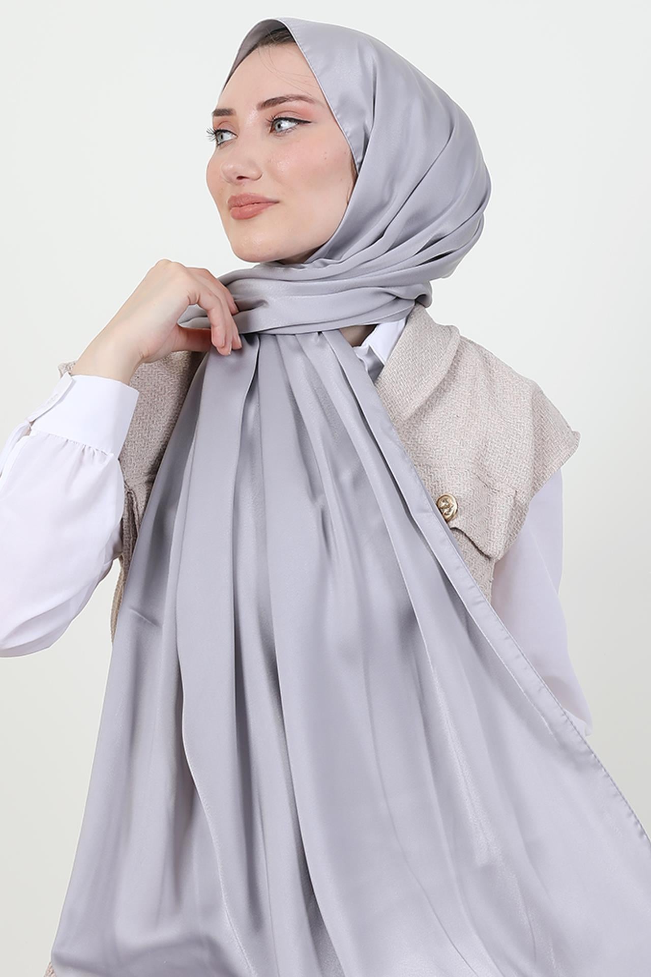 Model Saten Şal Gri