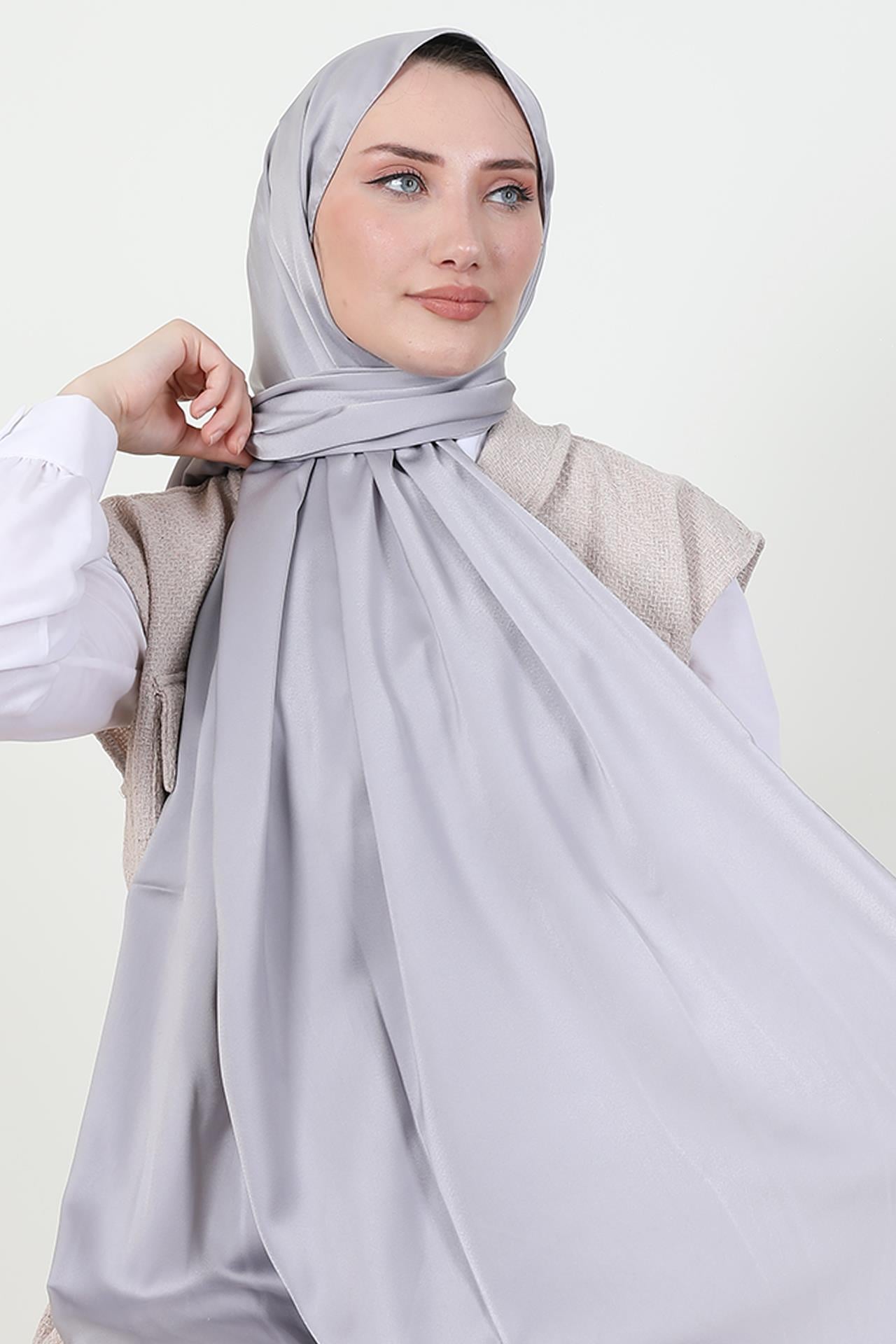 Model Saten Şal Gri