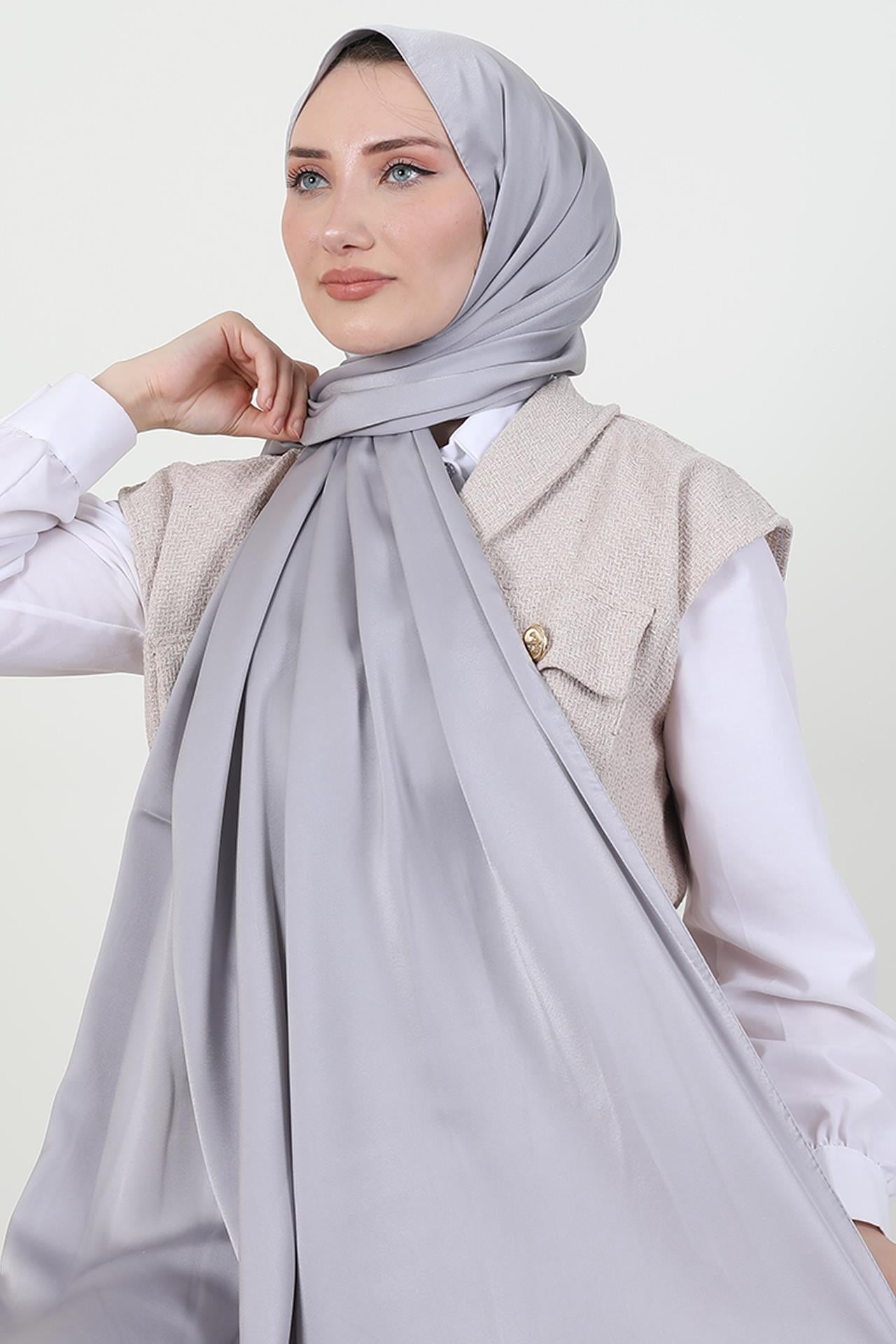 Model Saten Şal Gri