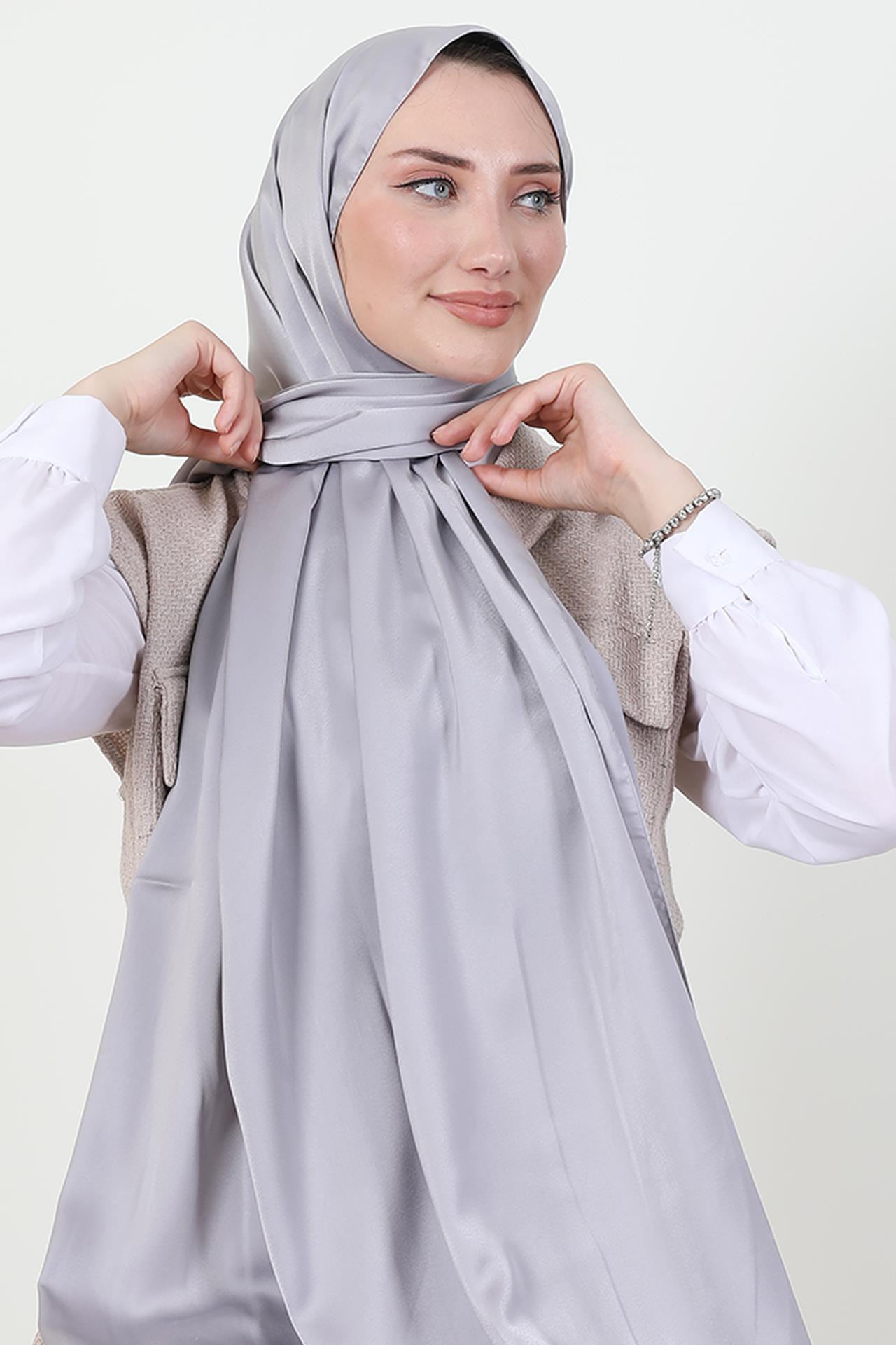 Model Saten Şal Gri
