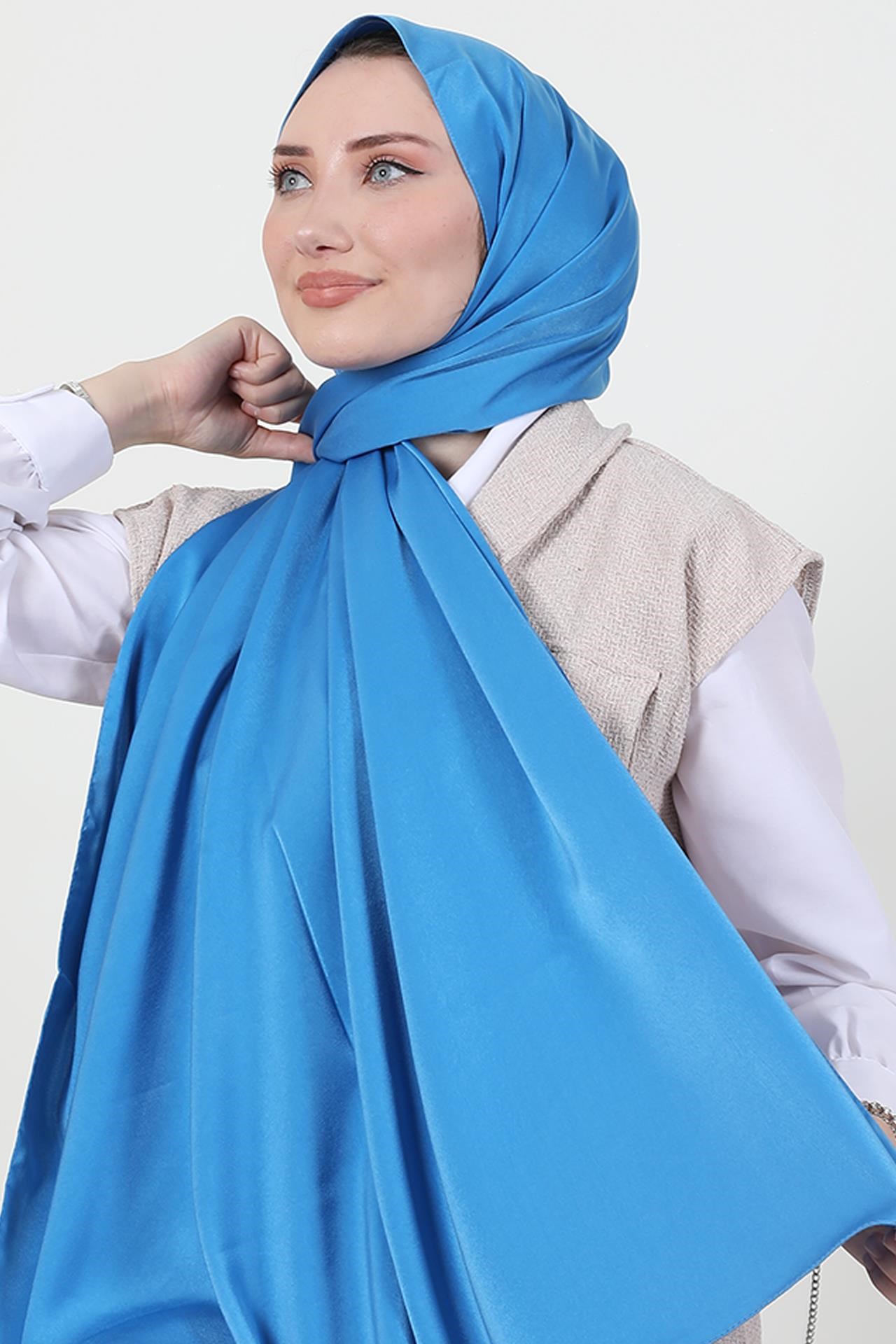 Model Saten Şal Mavi
