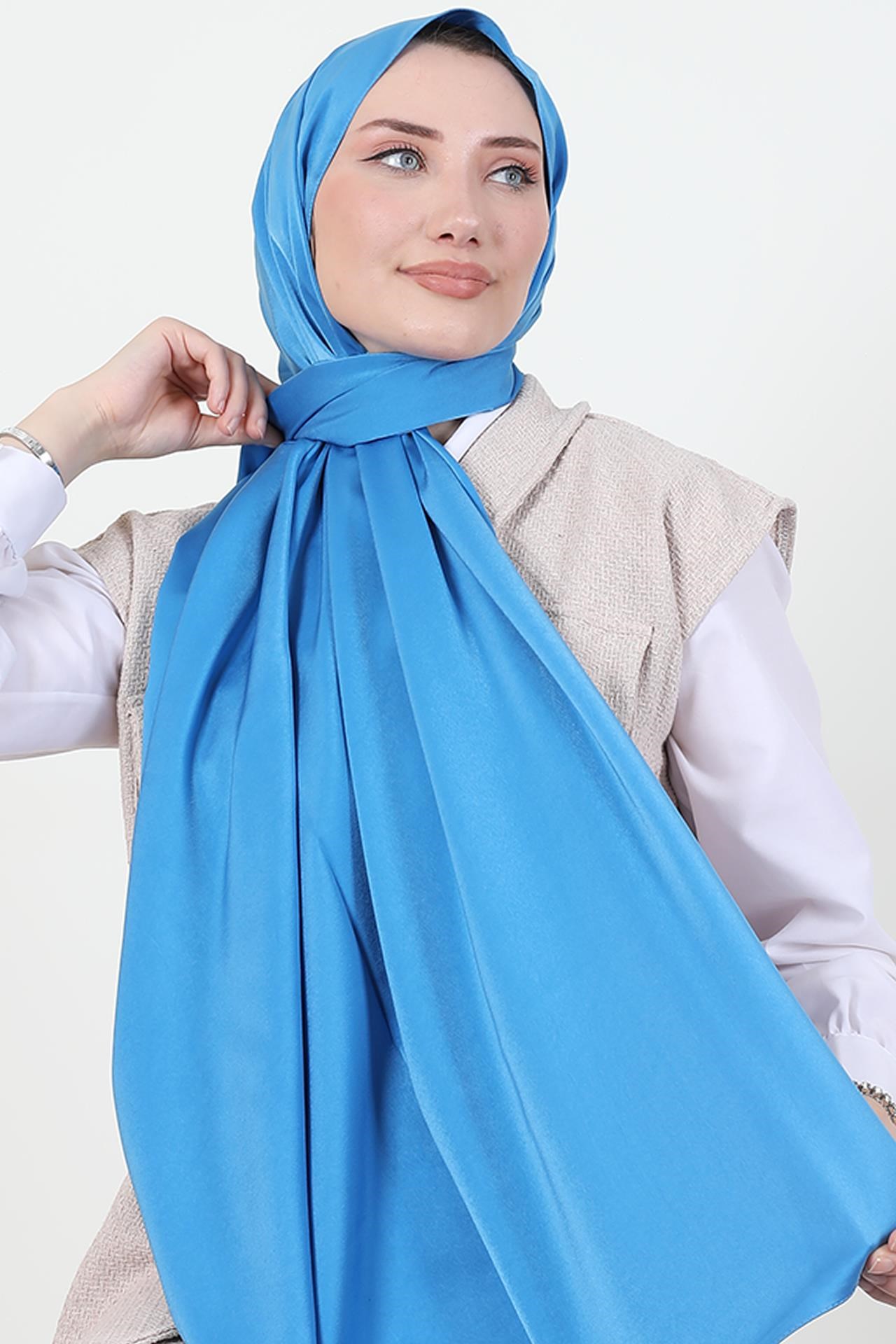 Model Saten Şal Mavi