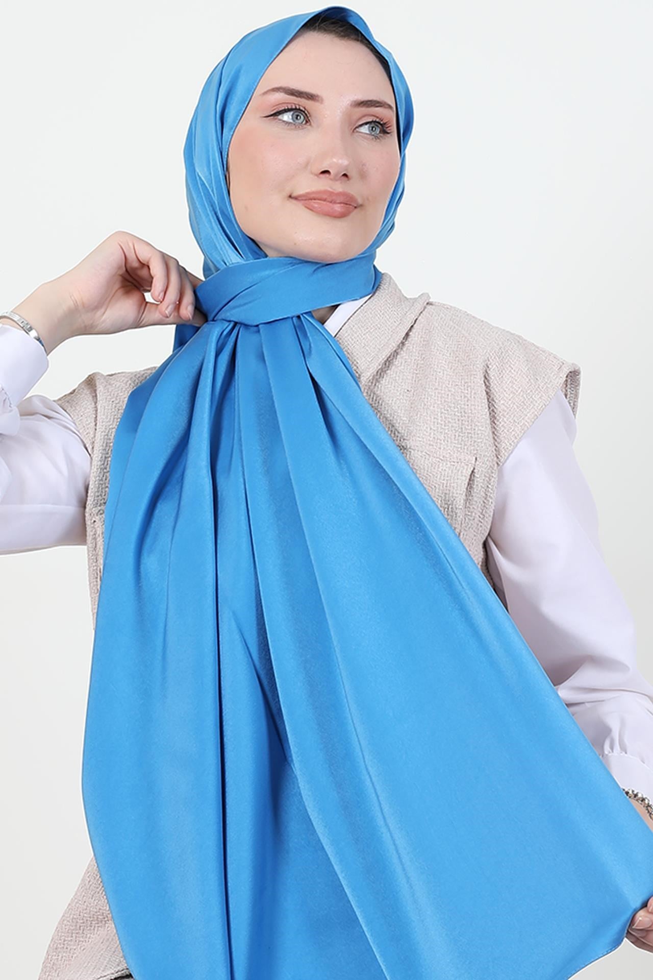Model Saten Şal Mavi