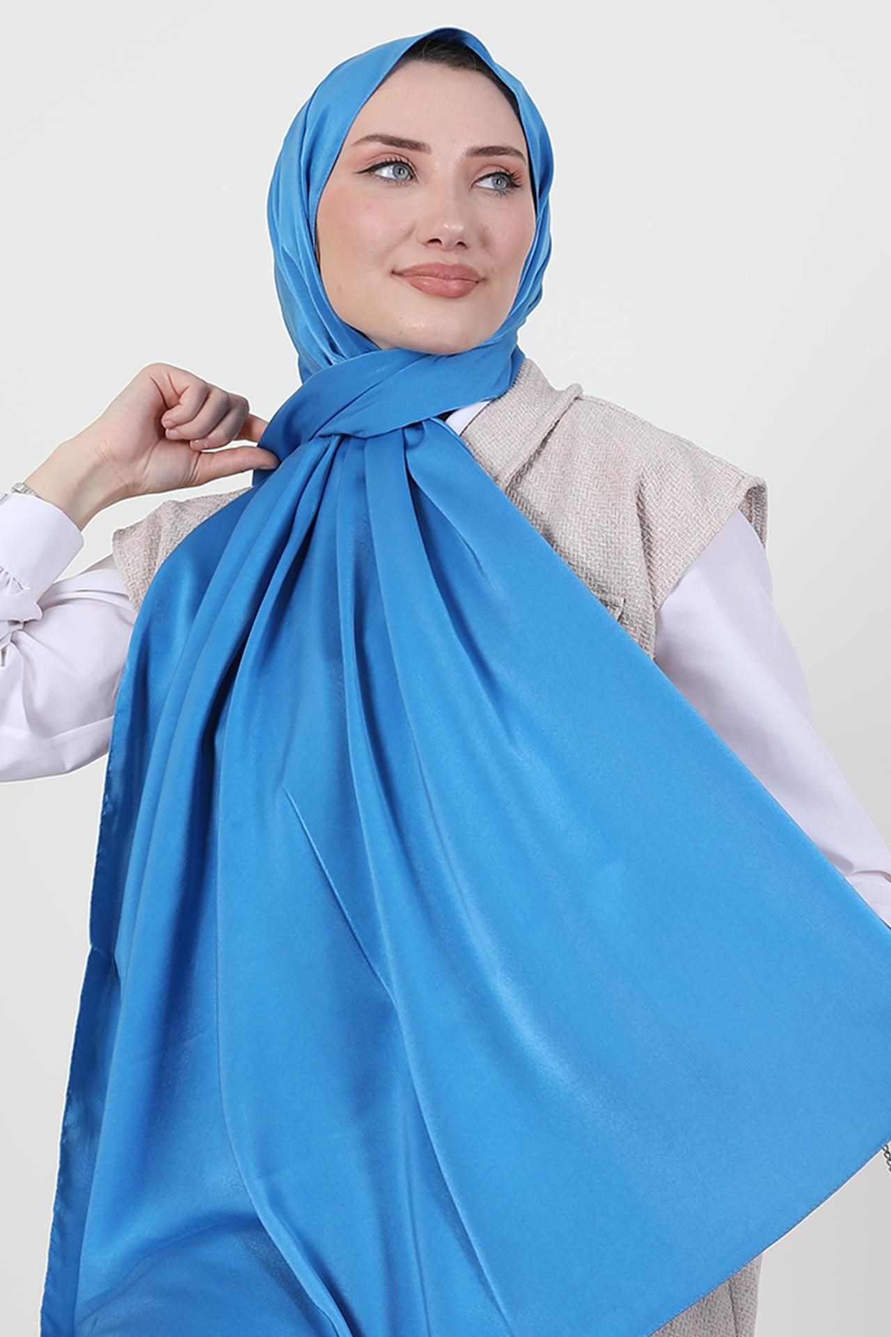 Model Saten Şal Mavi