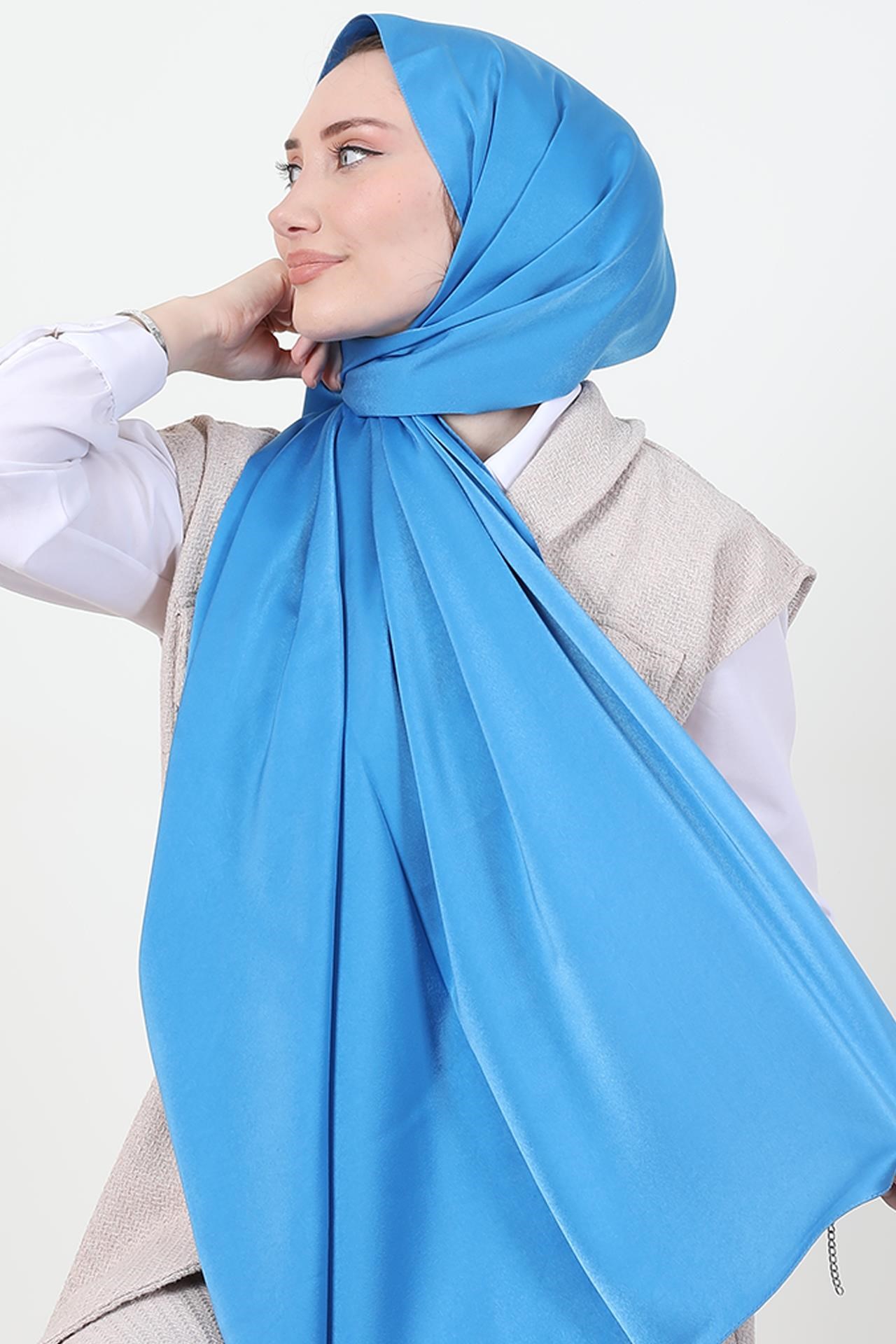 Model Saten Şal Mavi