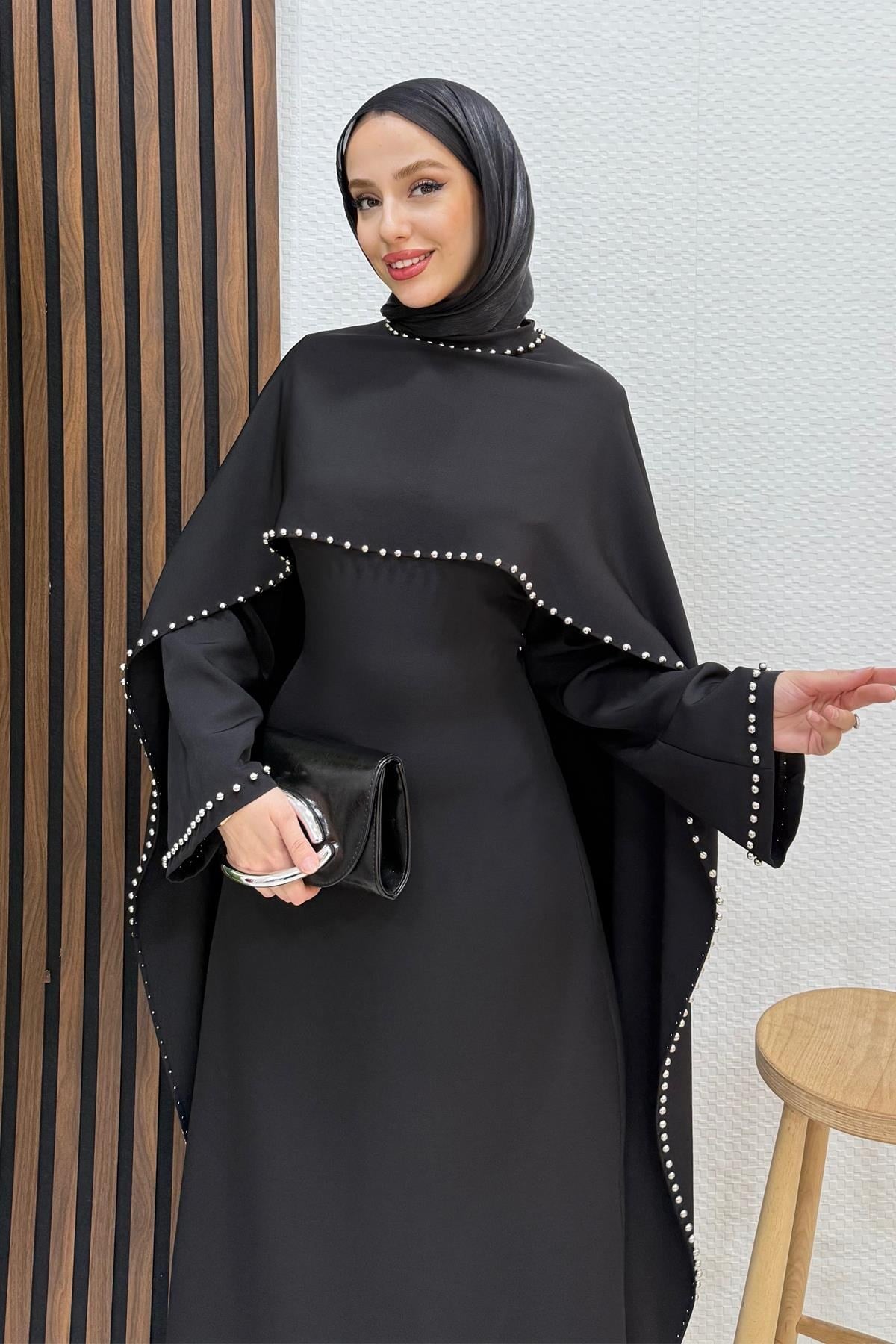 Nadide Krep Abiye Siyah