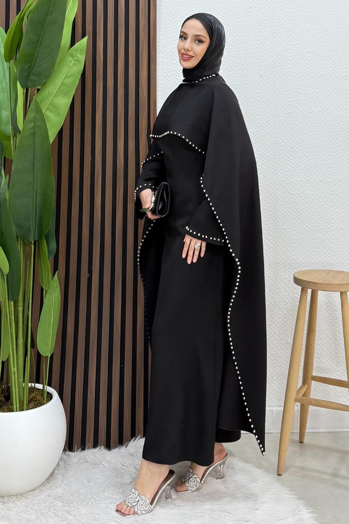 Nadide Krep Abiye Siyah