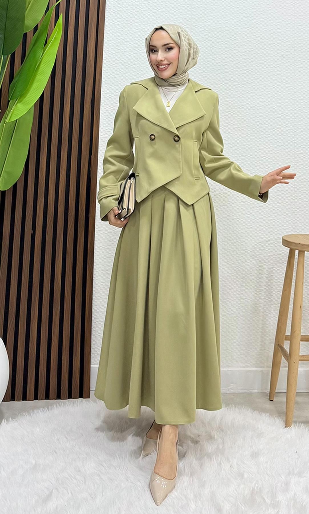 Naomi Etekli Takım Soft Yeşil