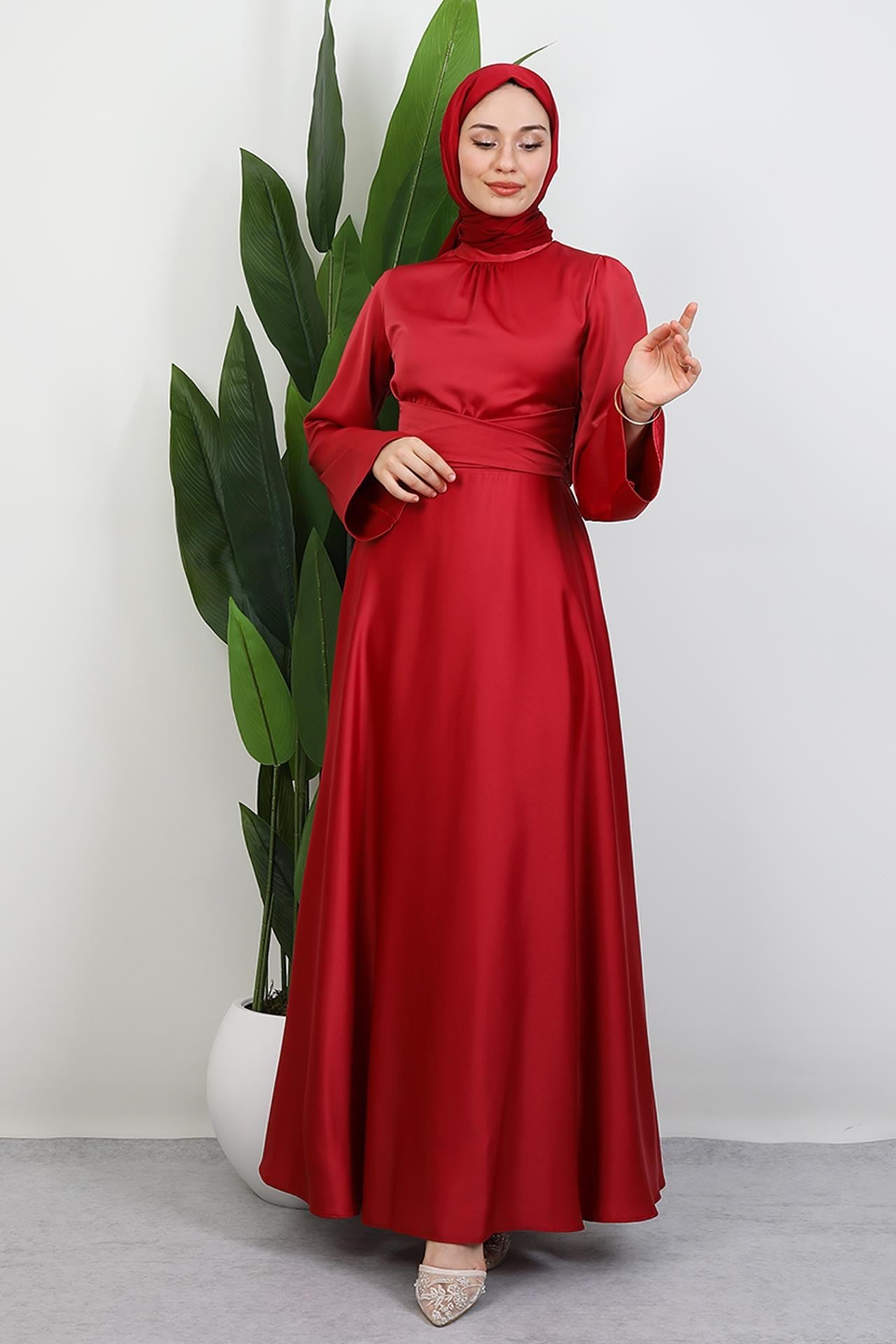 Nazlı Tesettür Elbise Nar Çiçeği