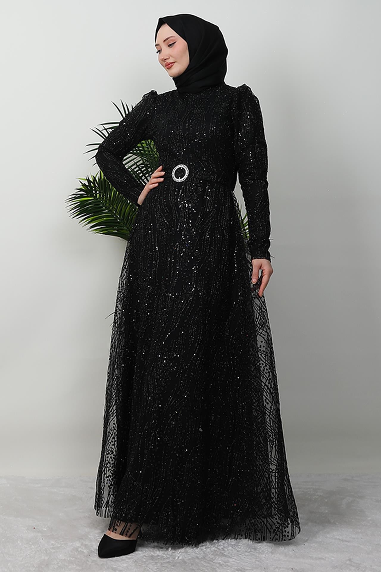 Nilda Simli Abiye Siyah