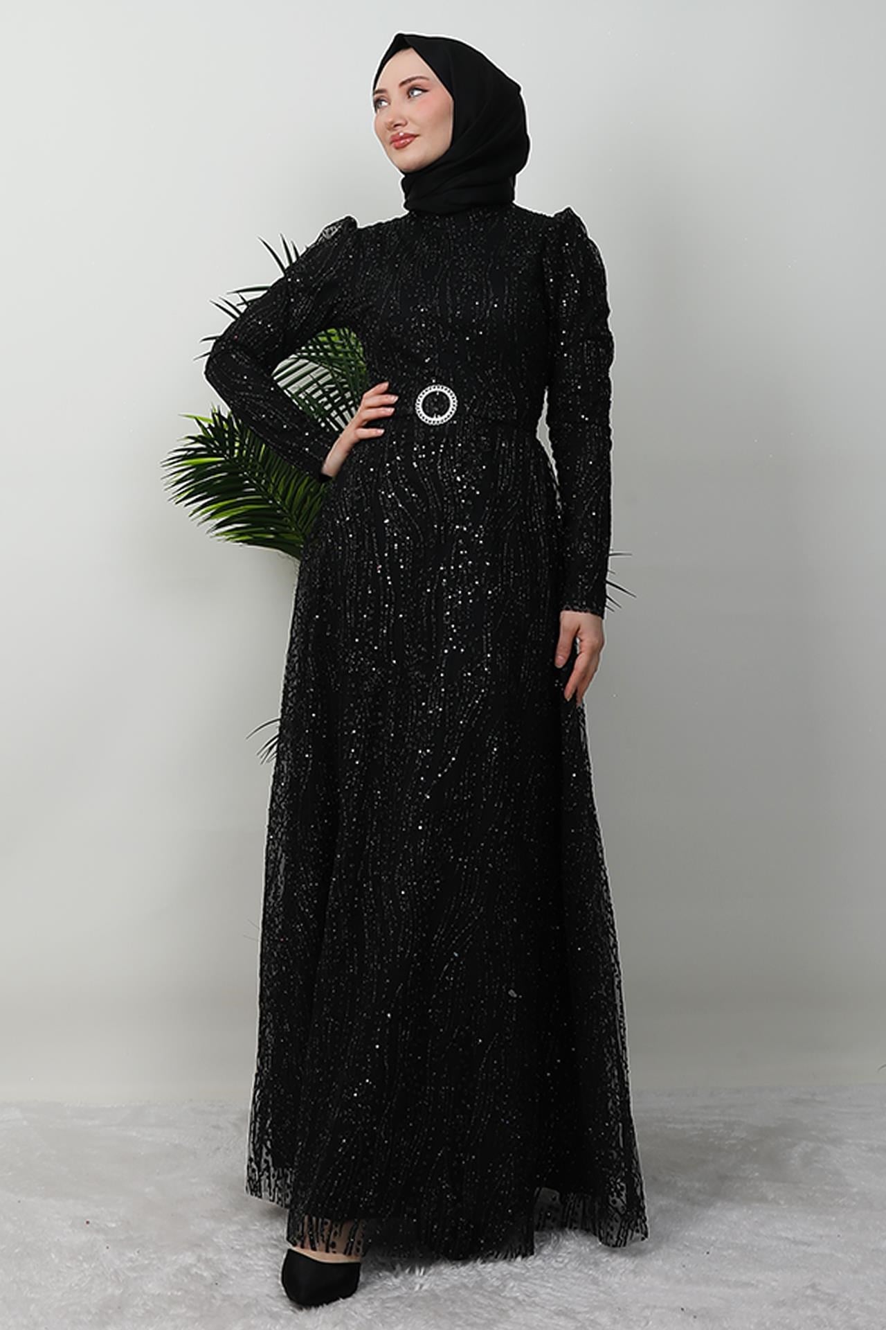 Nilda Simli Abiye Siyah