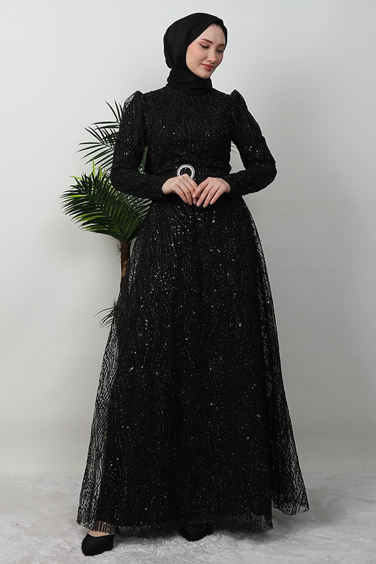 Nilda Simli Abiye Siyah