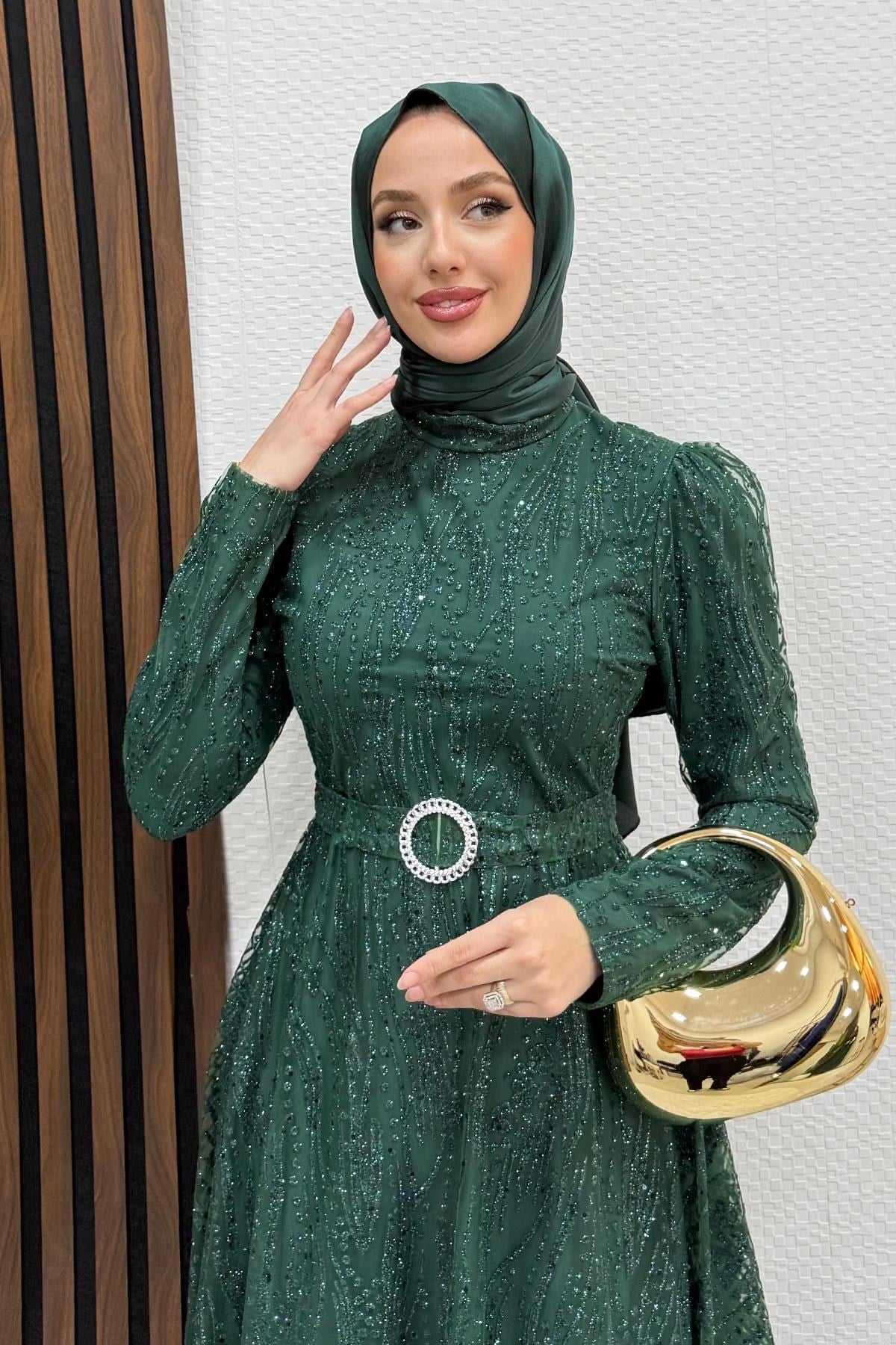 Nilda Simli Abiye Zümrüt