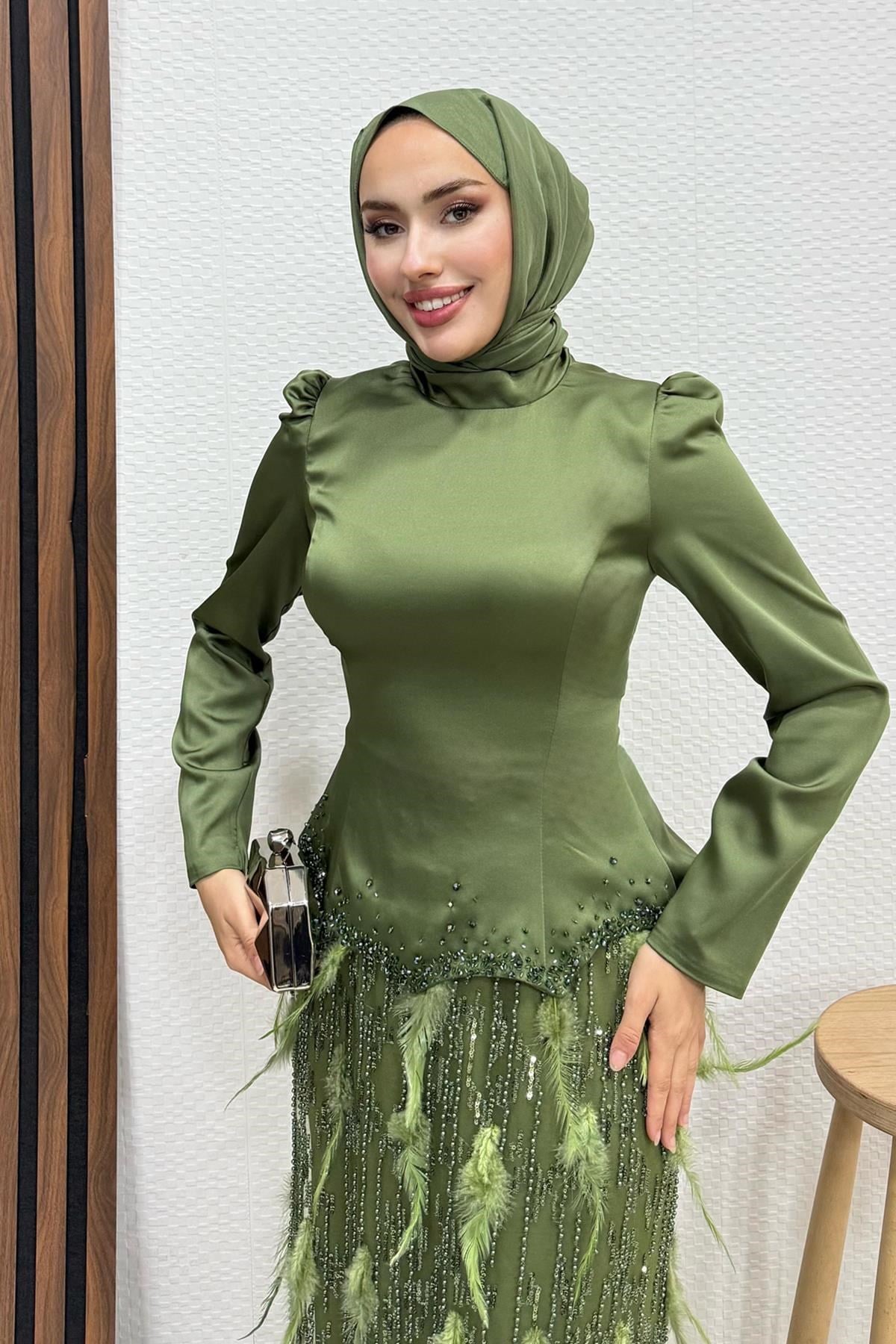Nota Tüy Detay Abiye Haki