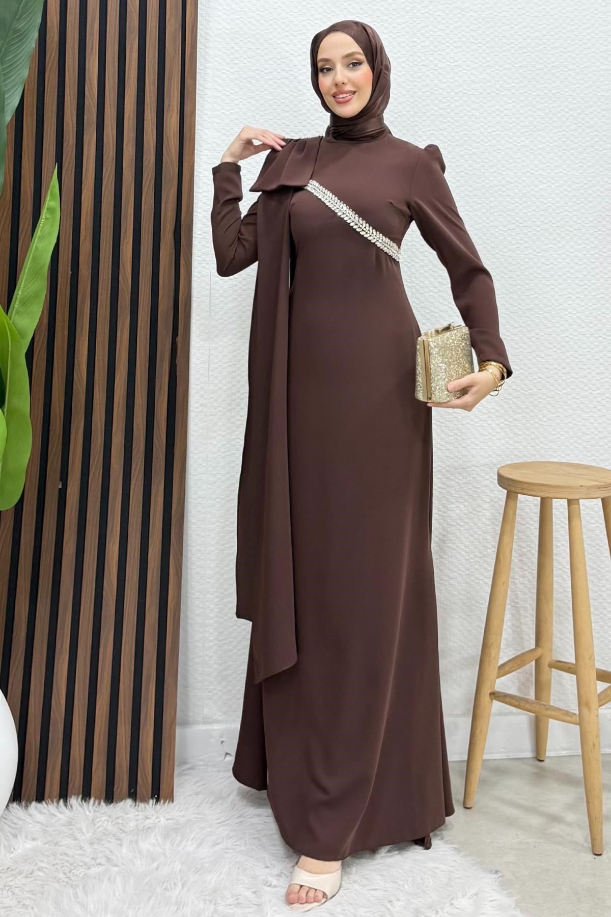 Özün Taşlı Abiye Acı Kahve