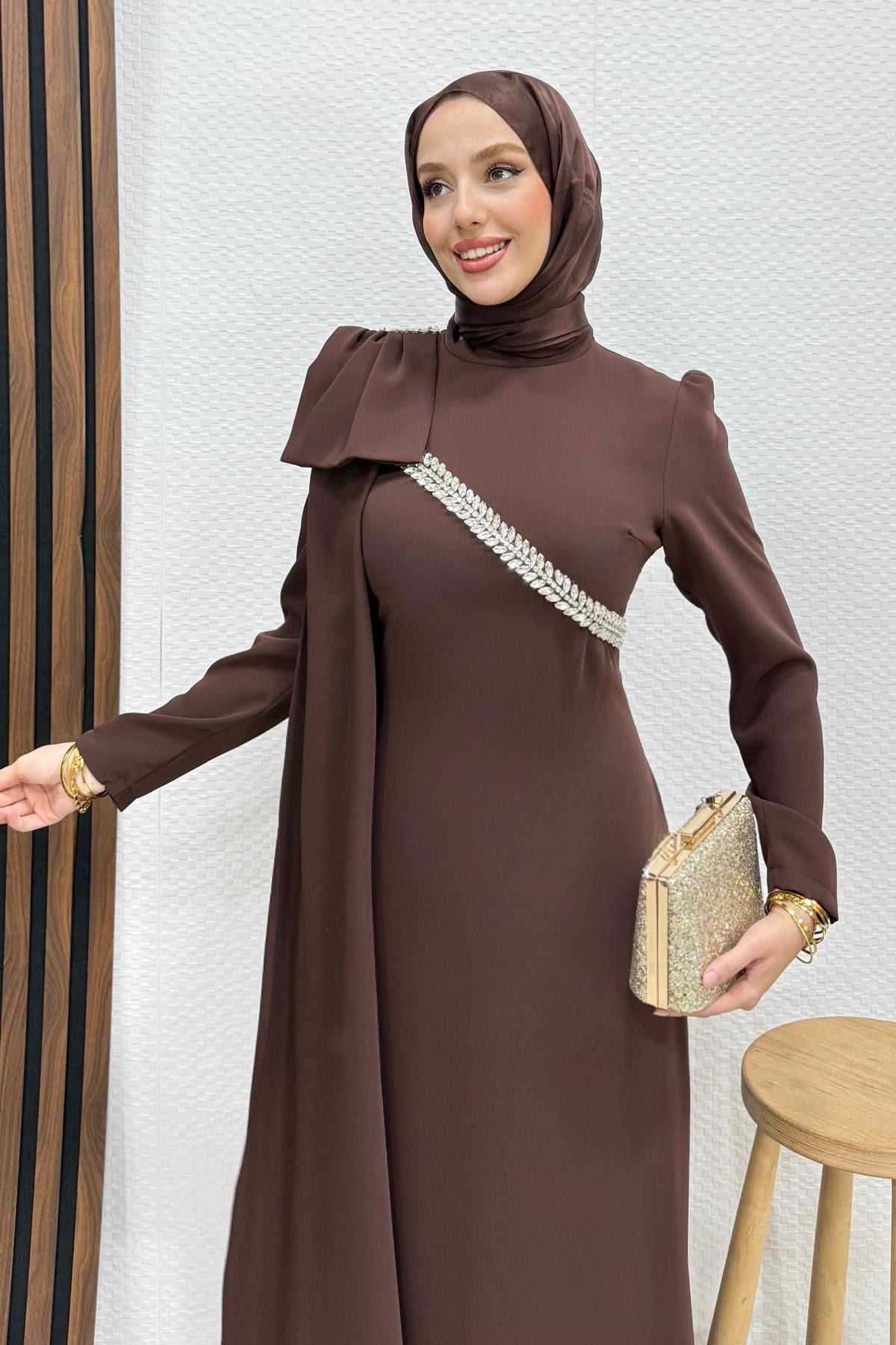 Özün Taşlı Abiye Acı Kahve
