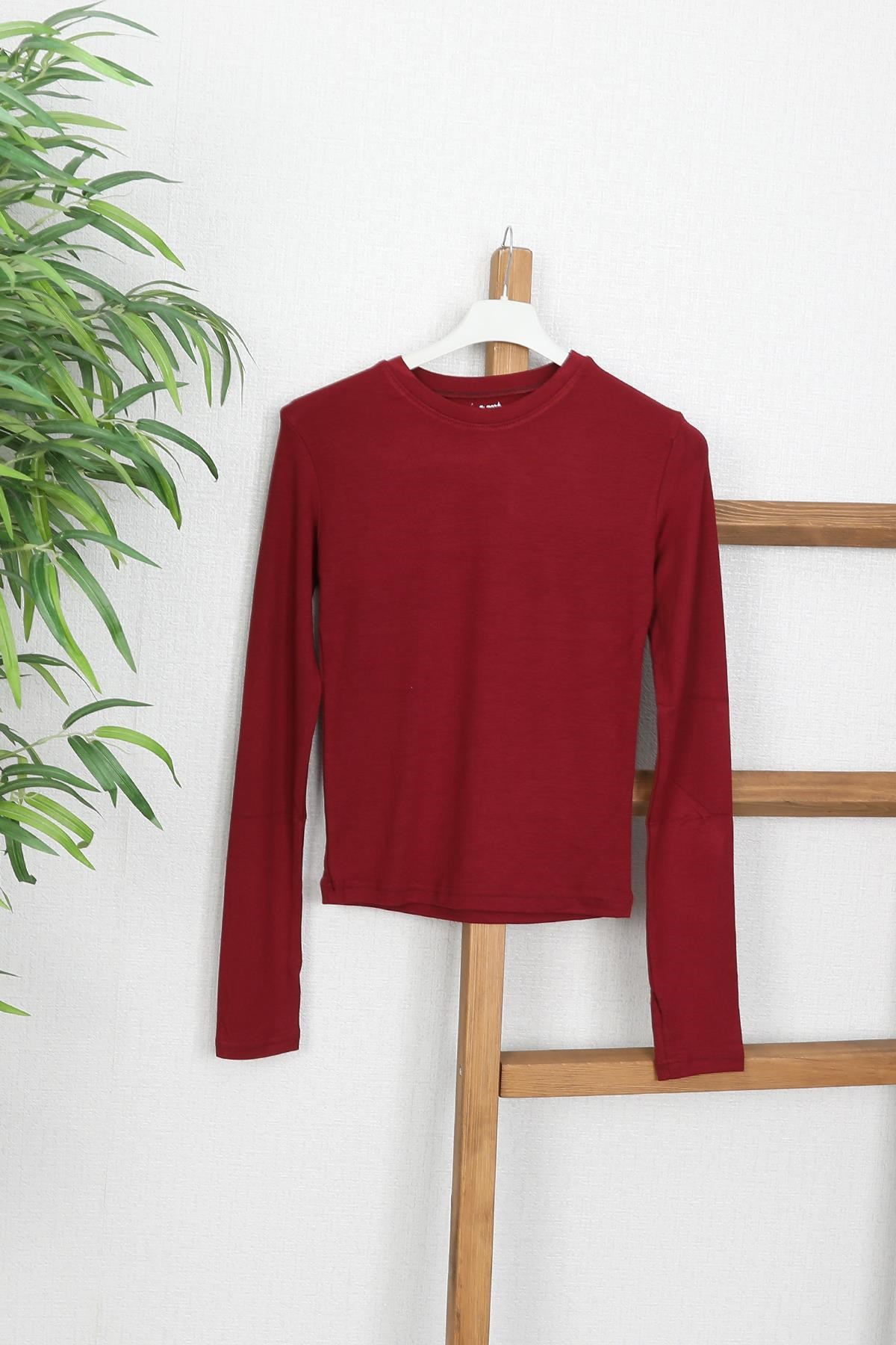 Parmak Geçirmeli Body Bordo