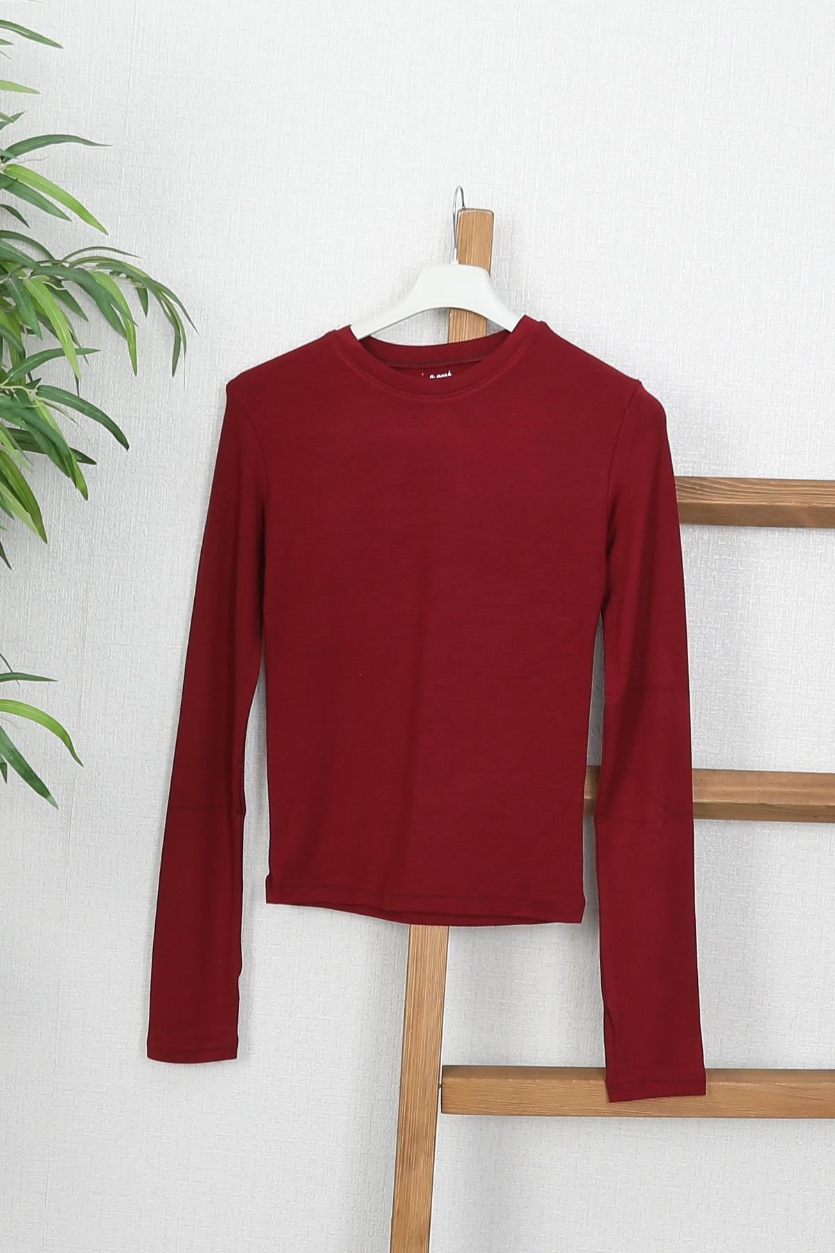 Parmak Geçirmeli Body Bordo