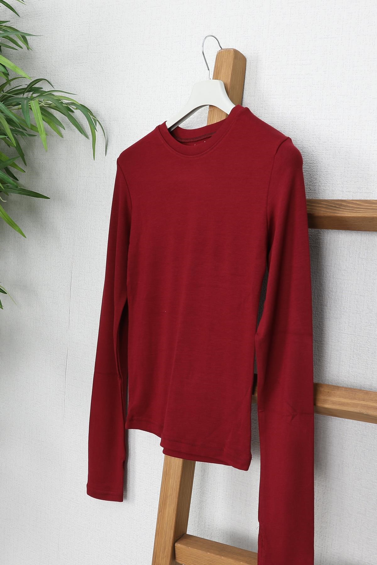 Parmak Geçirmeli Body Bordo