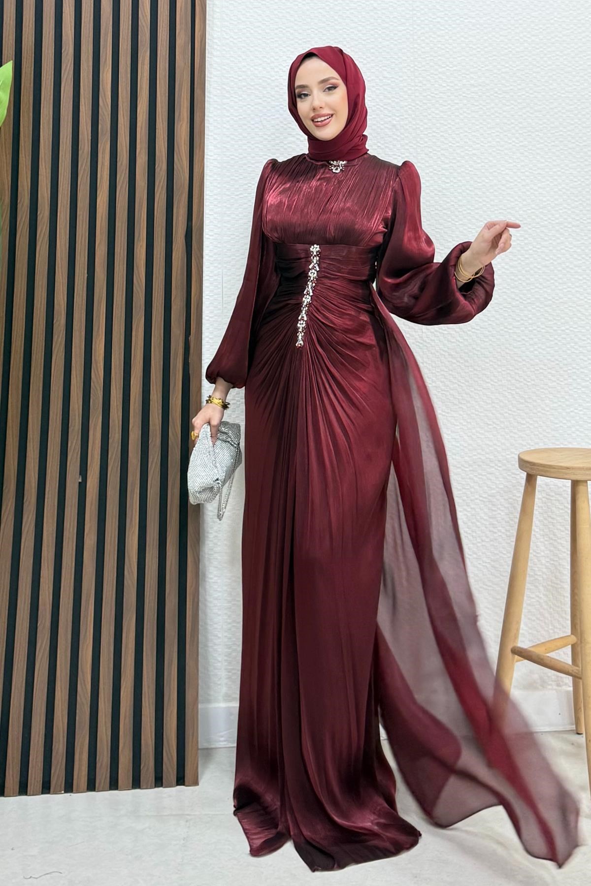 Pastel Yoryo Abiye Koyu Bordo