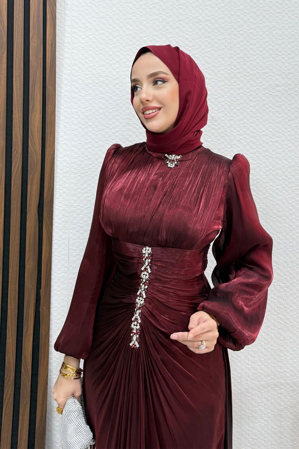 Pastel Yoryo Abiye Koyu Bordo