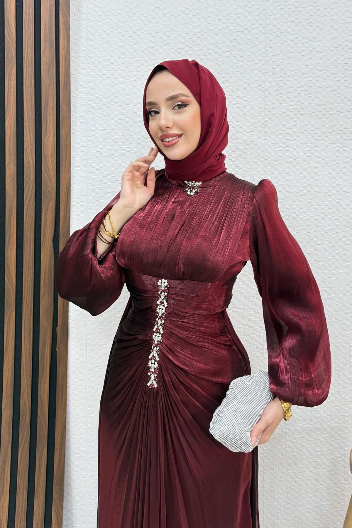 Pastel Yoryo Abiye Koyu Bordo