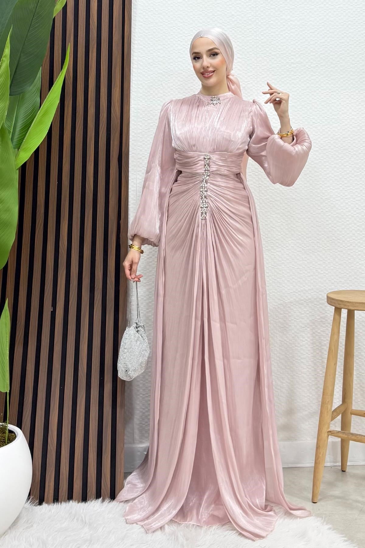 Pastel Yoryo Abiye Soft Pembe