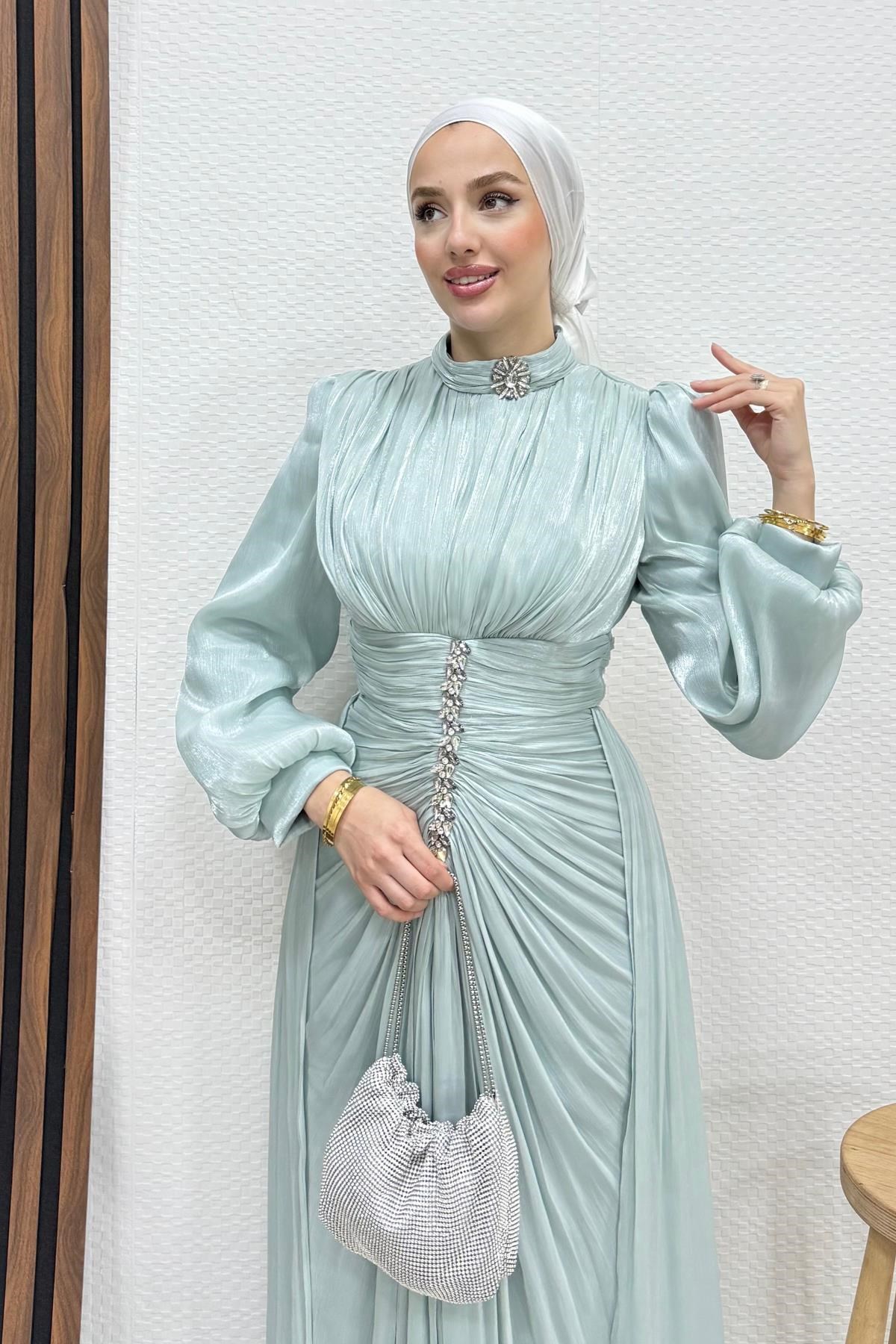 Pastel Yoryo Abiye Su Yeşil