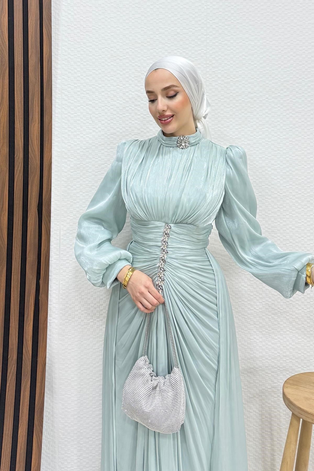 Pastel Yoryo Abiye Su Yeşil