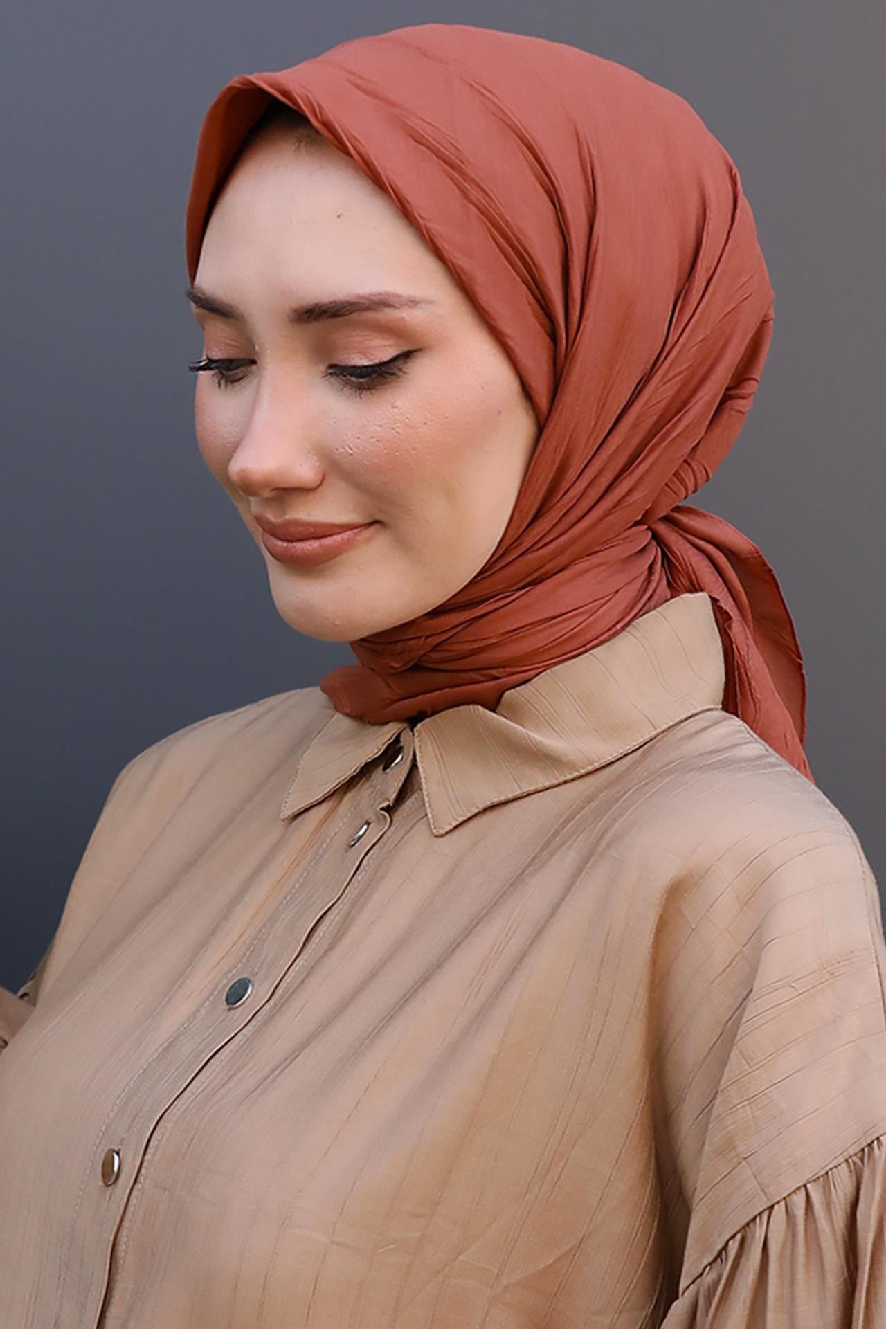 Piliseli Bambu Eşarp Soft Turuncu