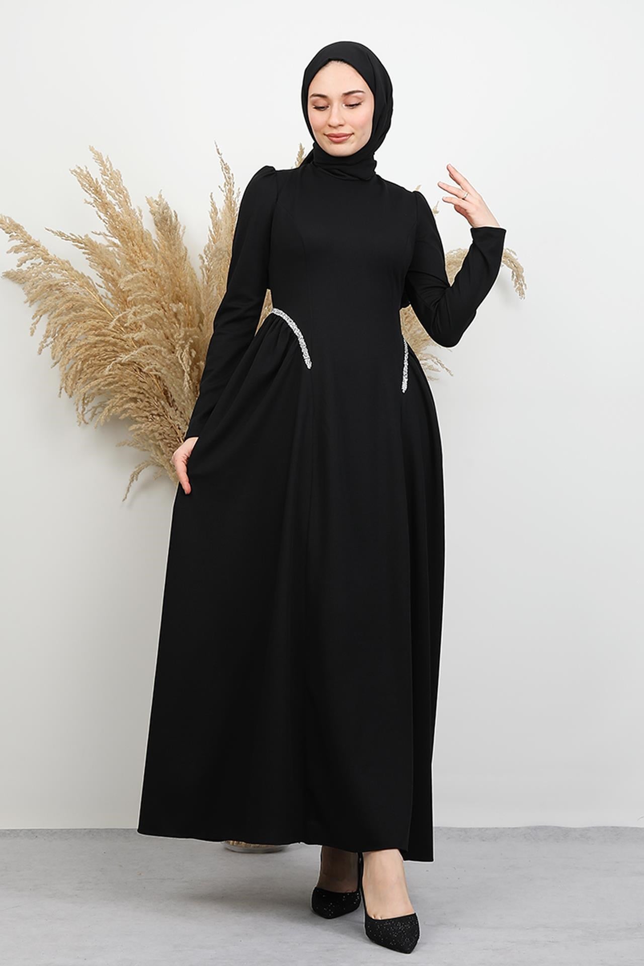 Polyana Krep Abiye Siyah