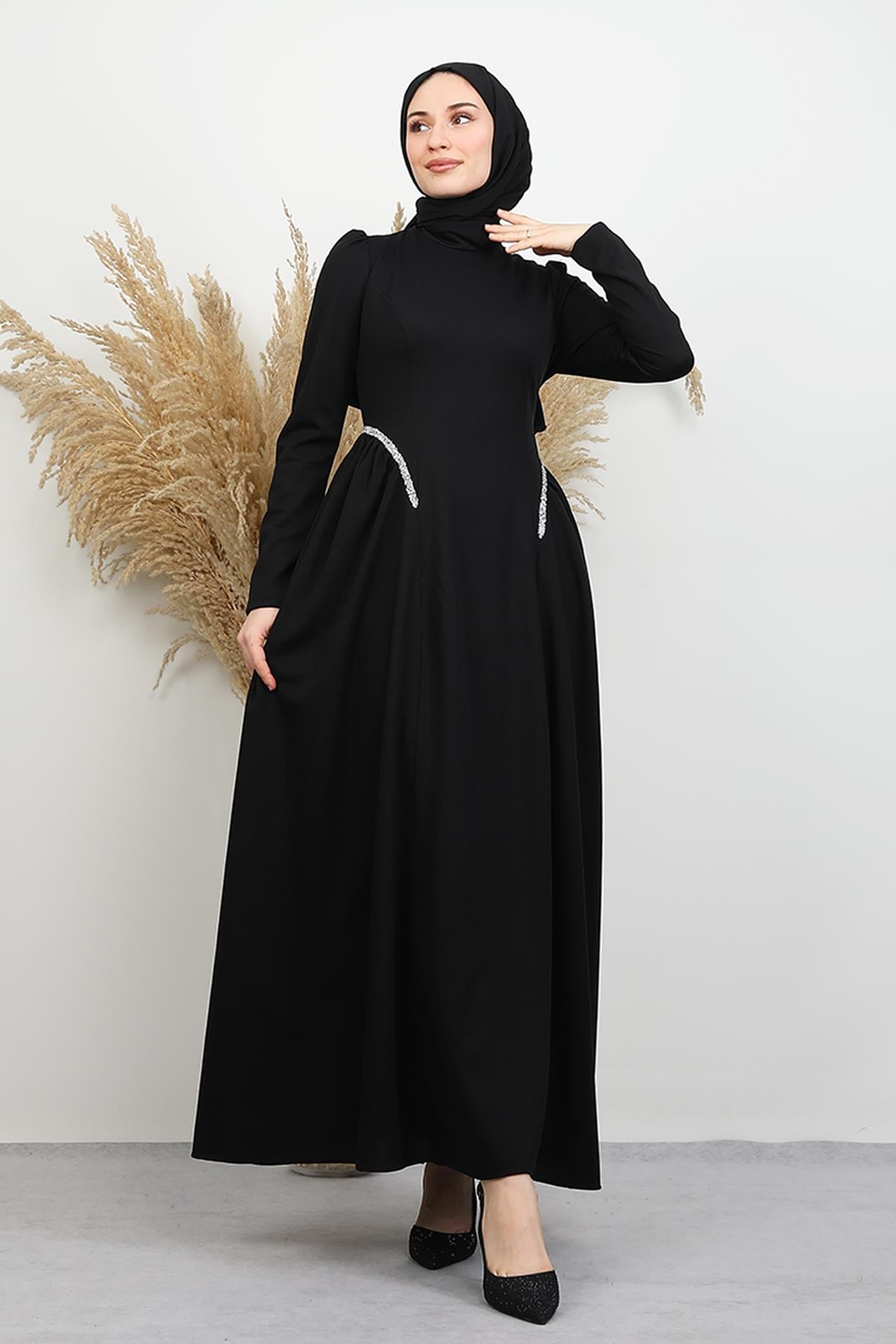 Polyana Krep Abiye Siyah