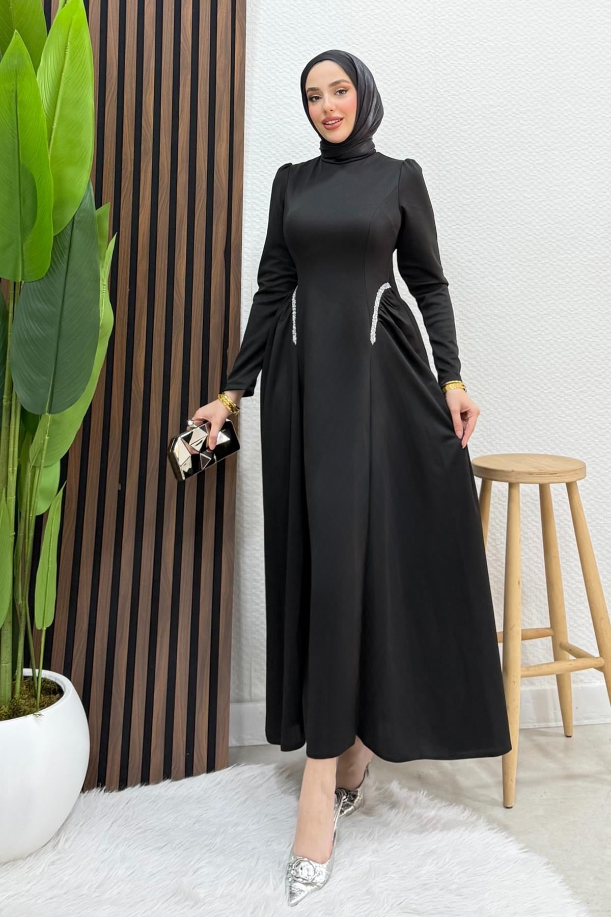 Polyana Krep Abiye Siyah