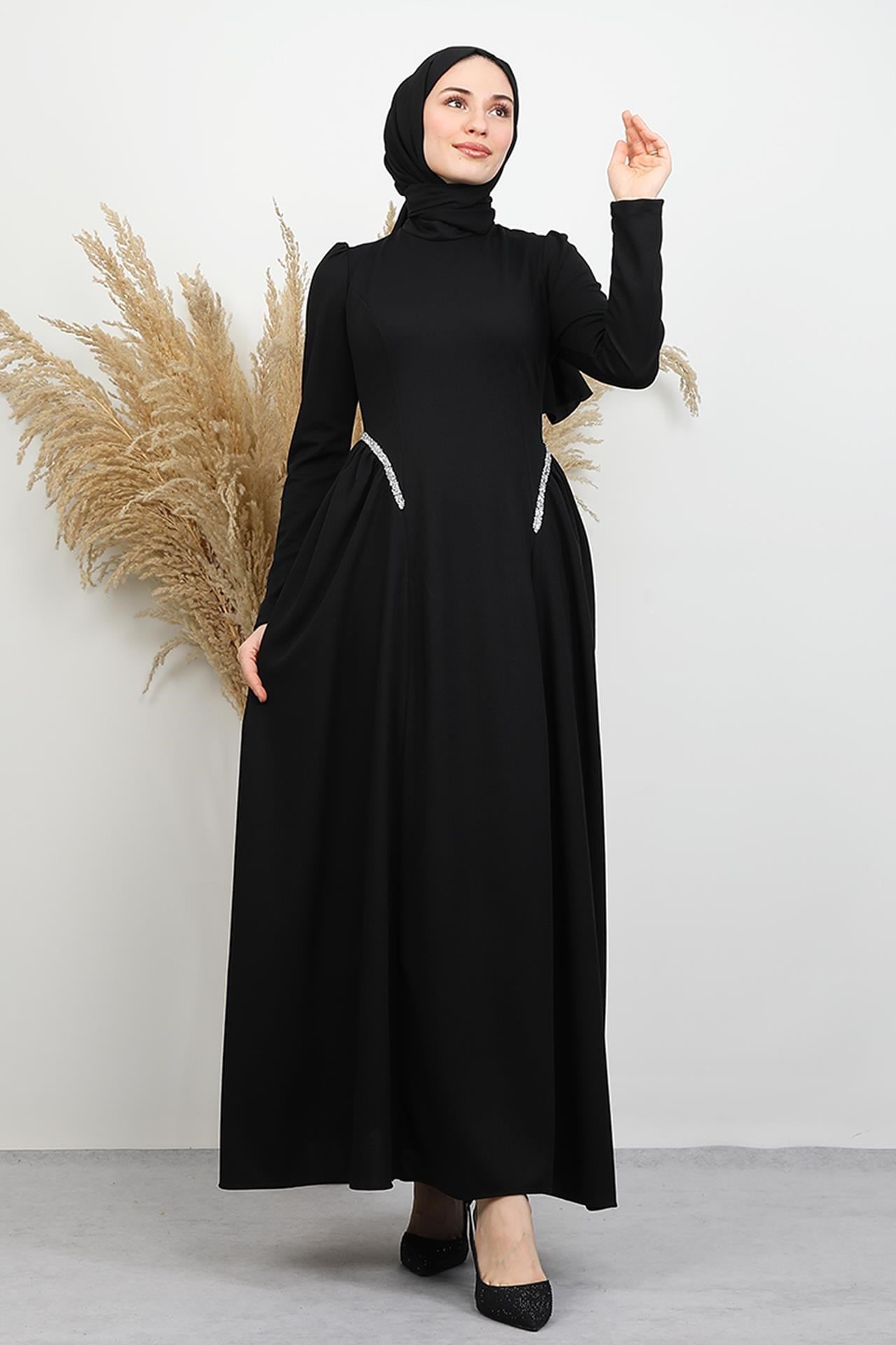 Polyana Krep Abiye Siyah