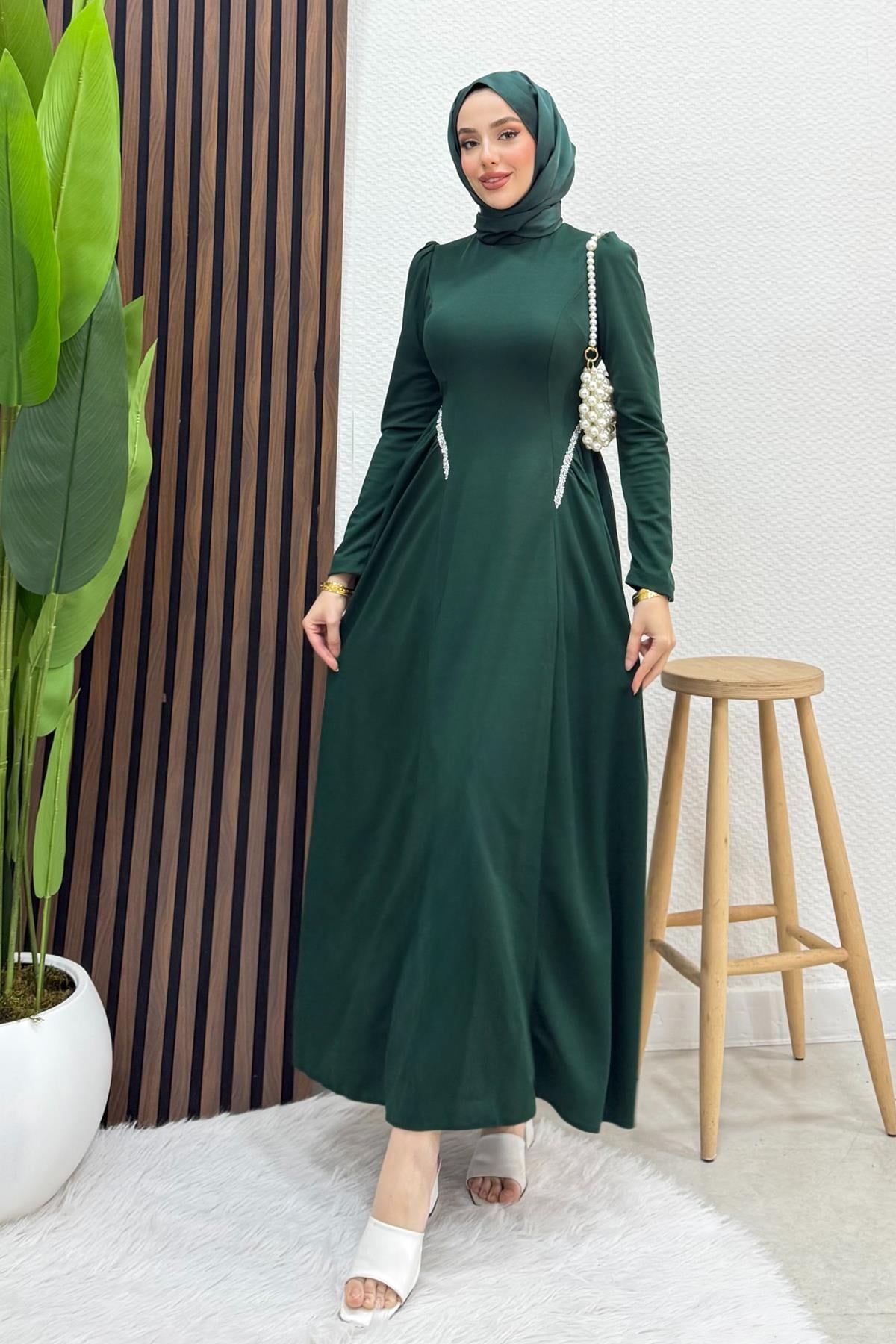 Polyana Krep Abiye Zümrüt