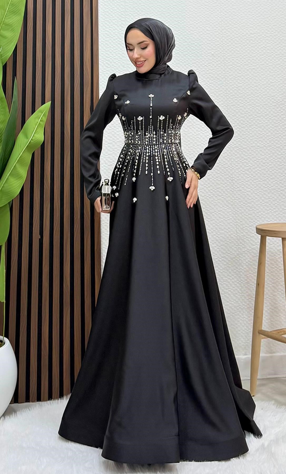 Raya Saten Abiye Siyah