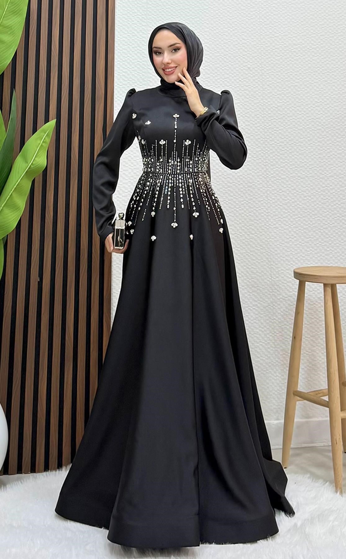 Raya Saten Abiye Siyah