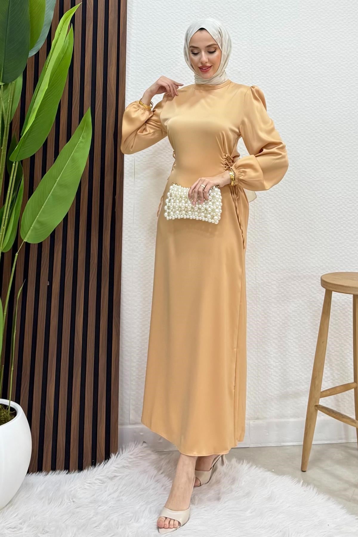 Sahra Tesettür Elbise Bal Köpüğü