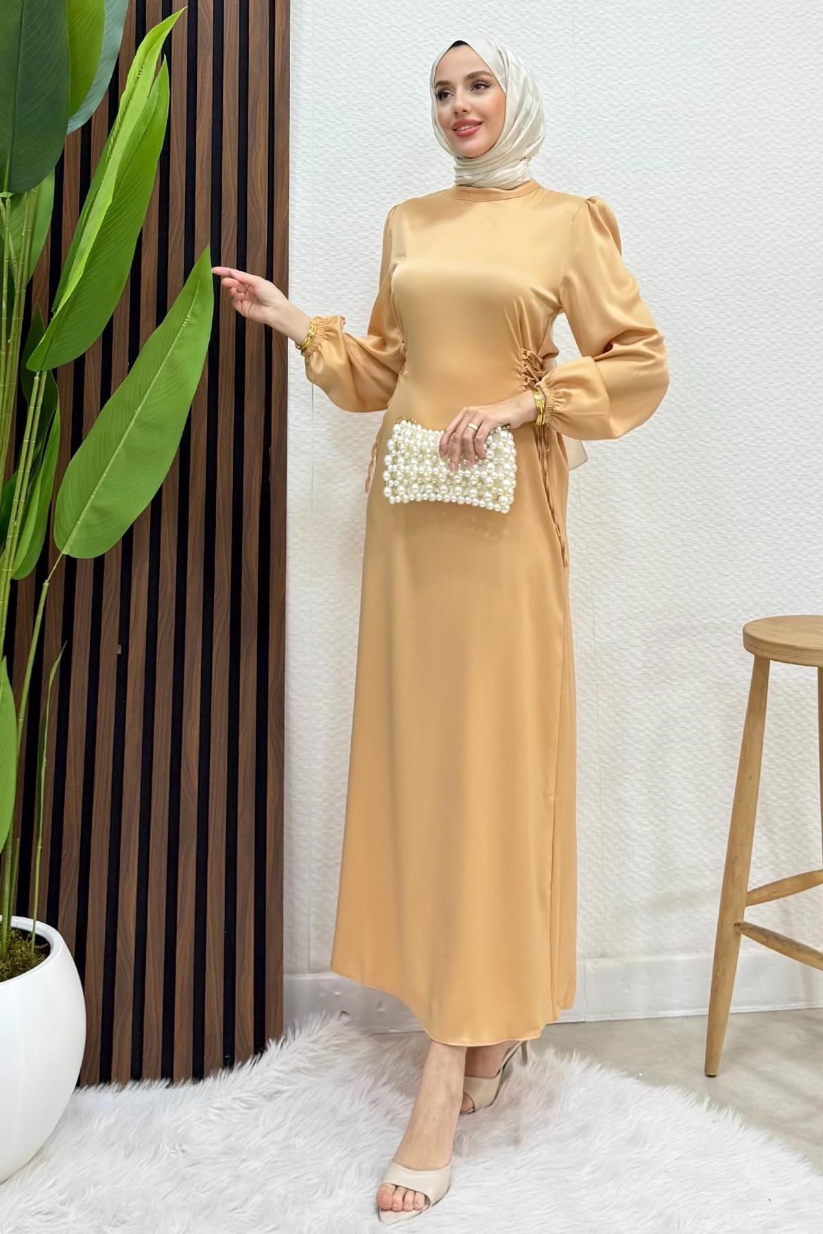 Sahra Tesettür Elbise Bal Köpüğü
