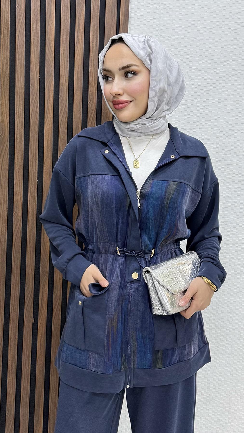 Sarah Fermuarlı Takım Lacivert