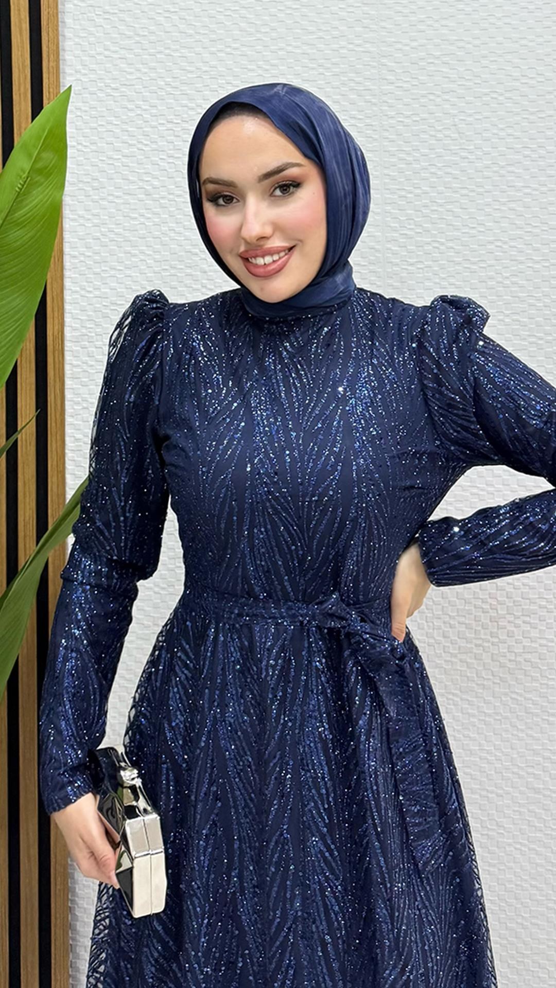 Selma Simli Abiye Lacivert