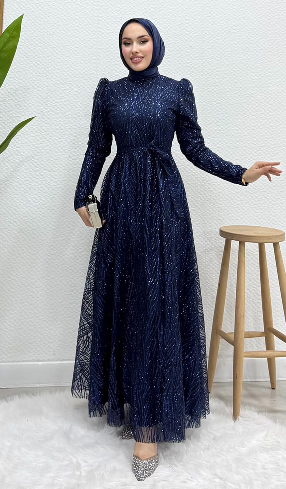Selma Simli Abiye Lacivert