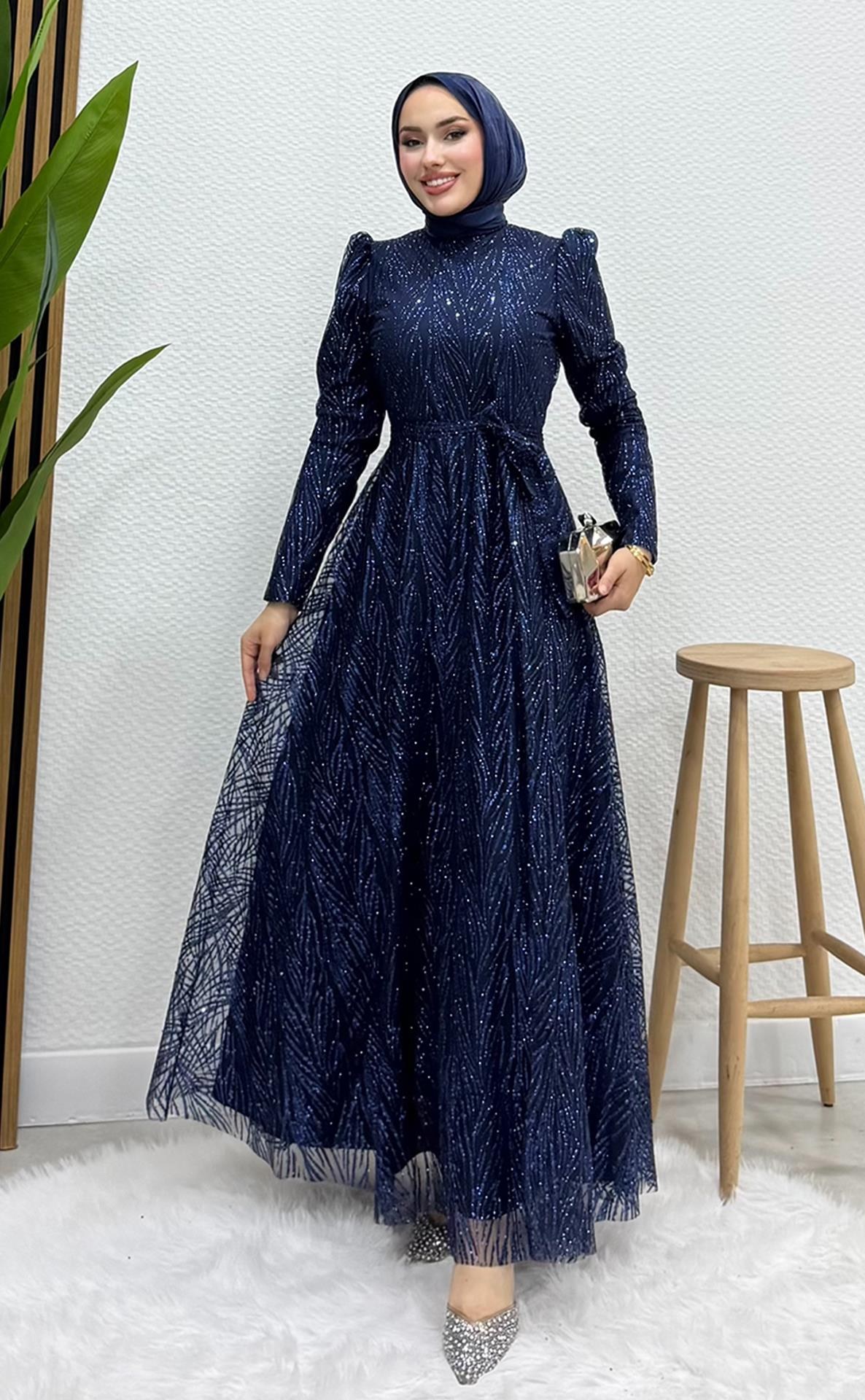 Selma Simli Abiye Lacivert