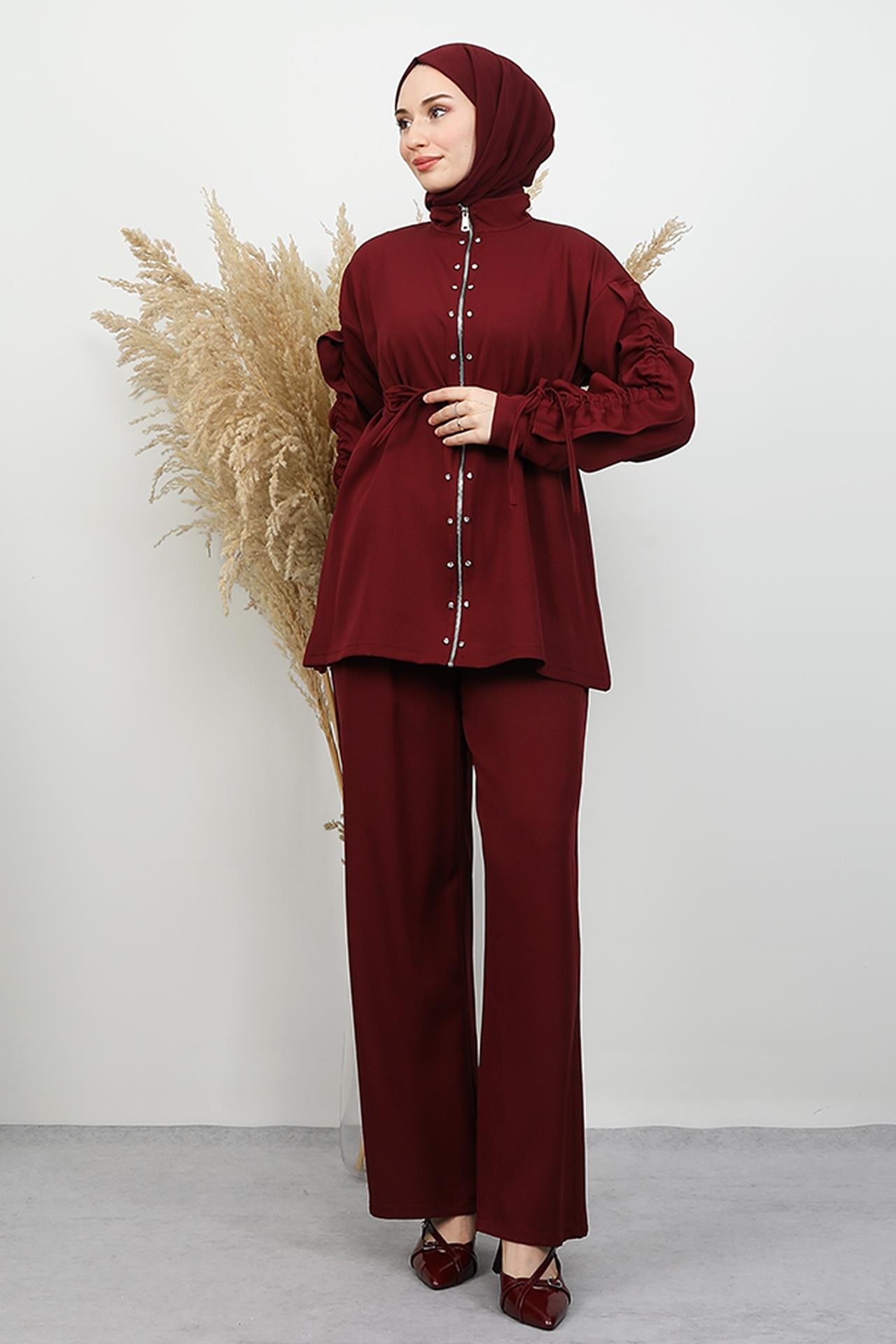 Şimal Tesettür Takım Bordo
