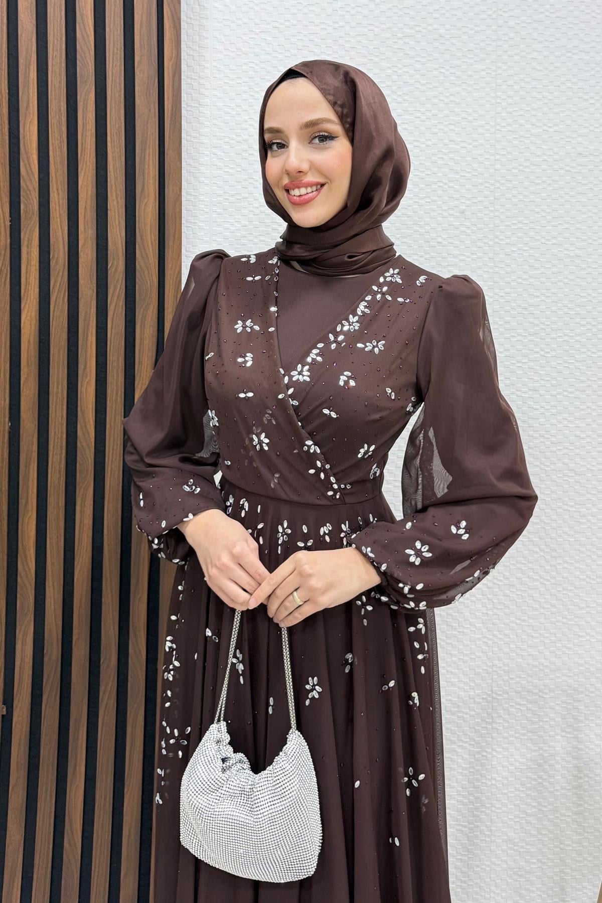 Şirin Tül Abiye Acı Kahve