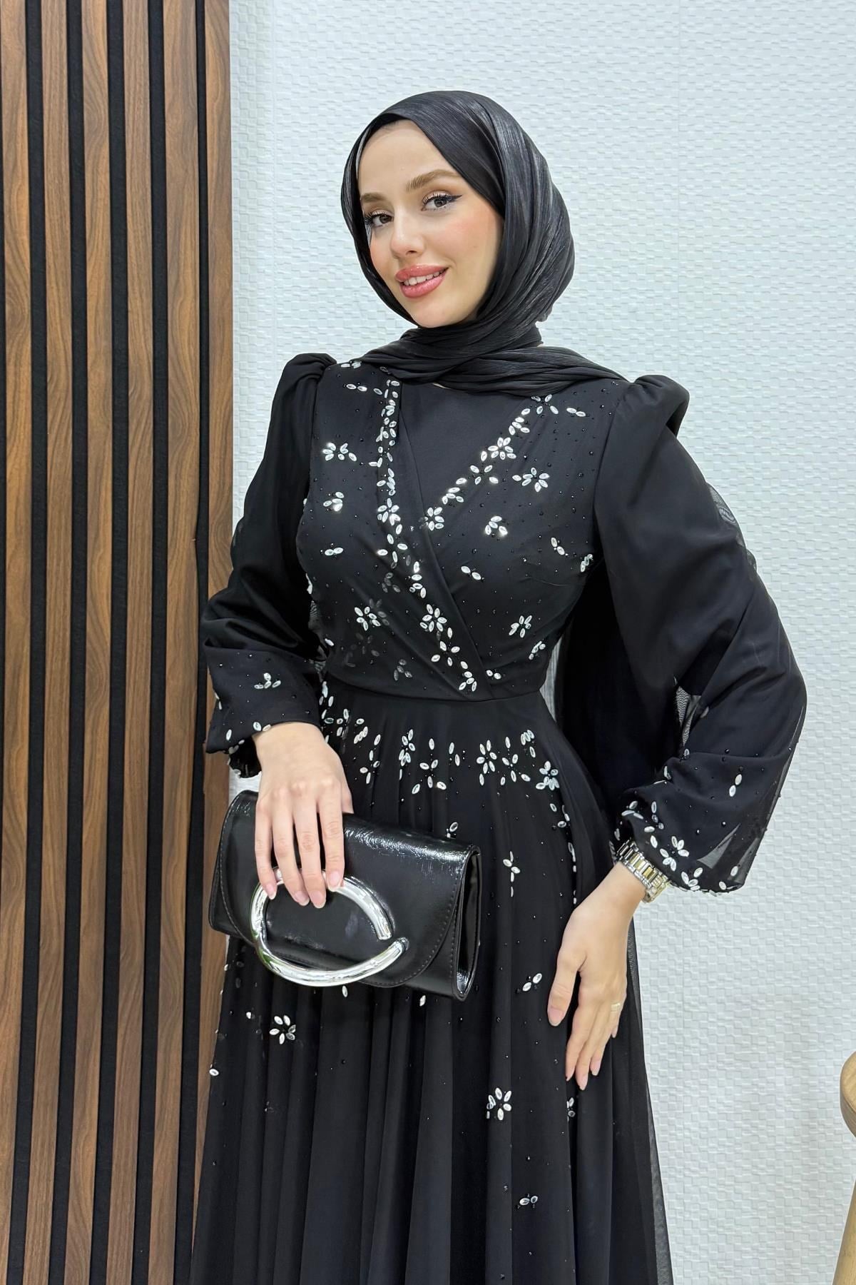 Şirin Tül Abiye Siyah