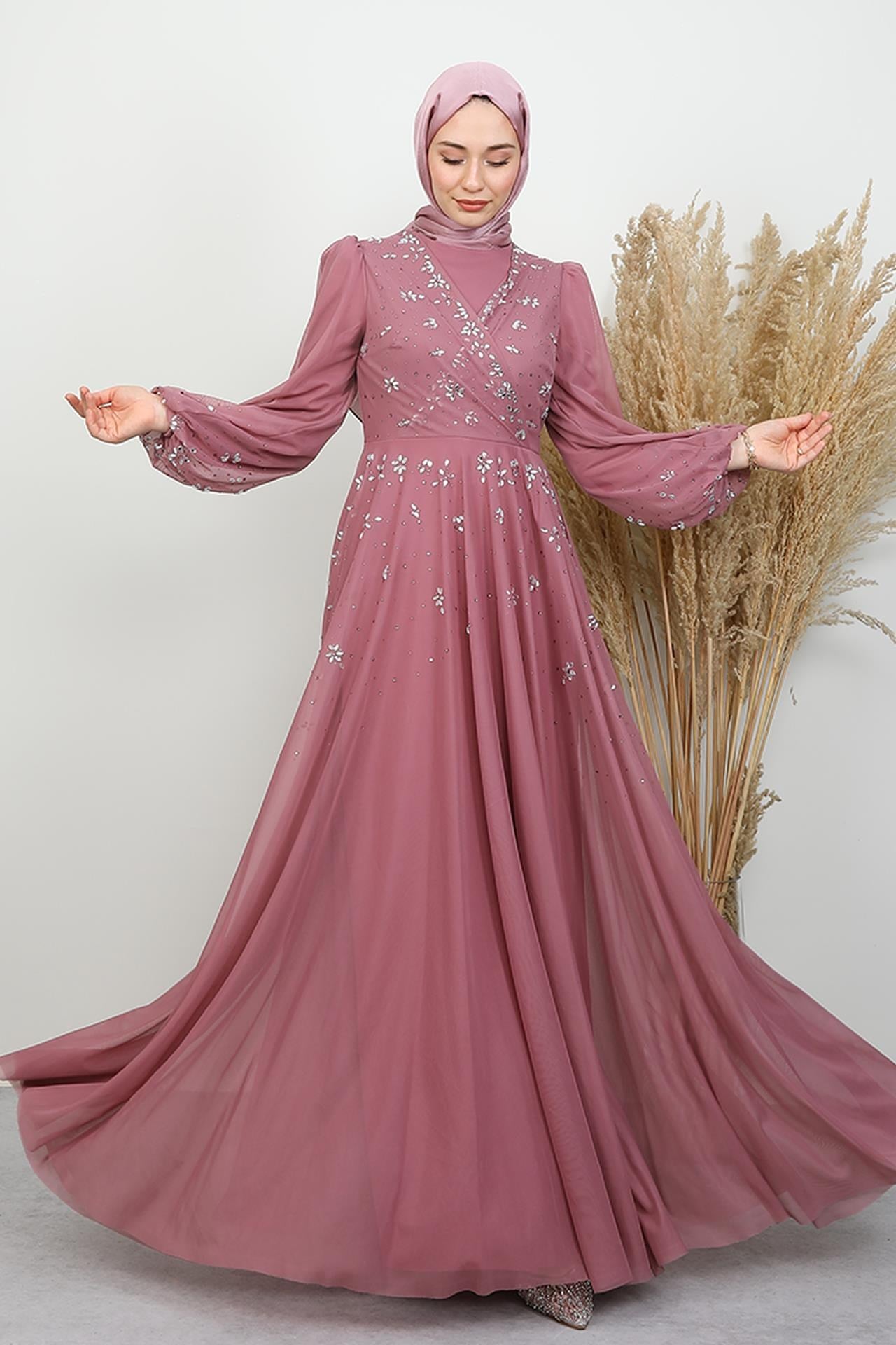 Şirin Tül Abiye Soft Pembe